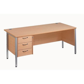 Straight Desk With 3 Drawer Pedestal Findel International