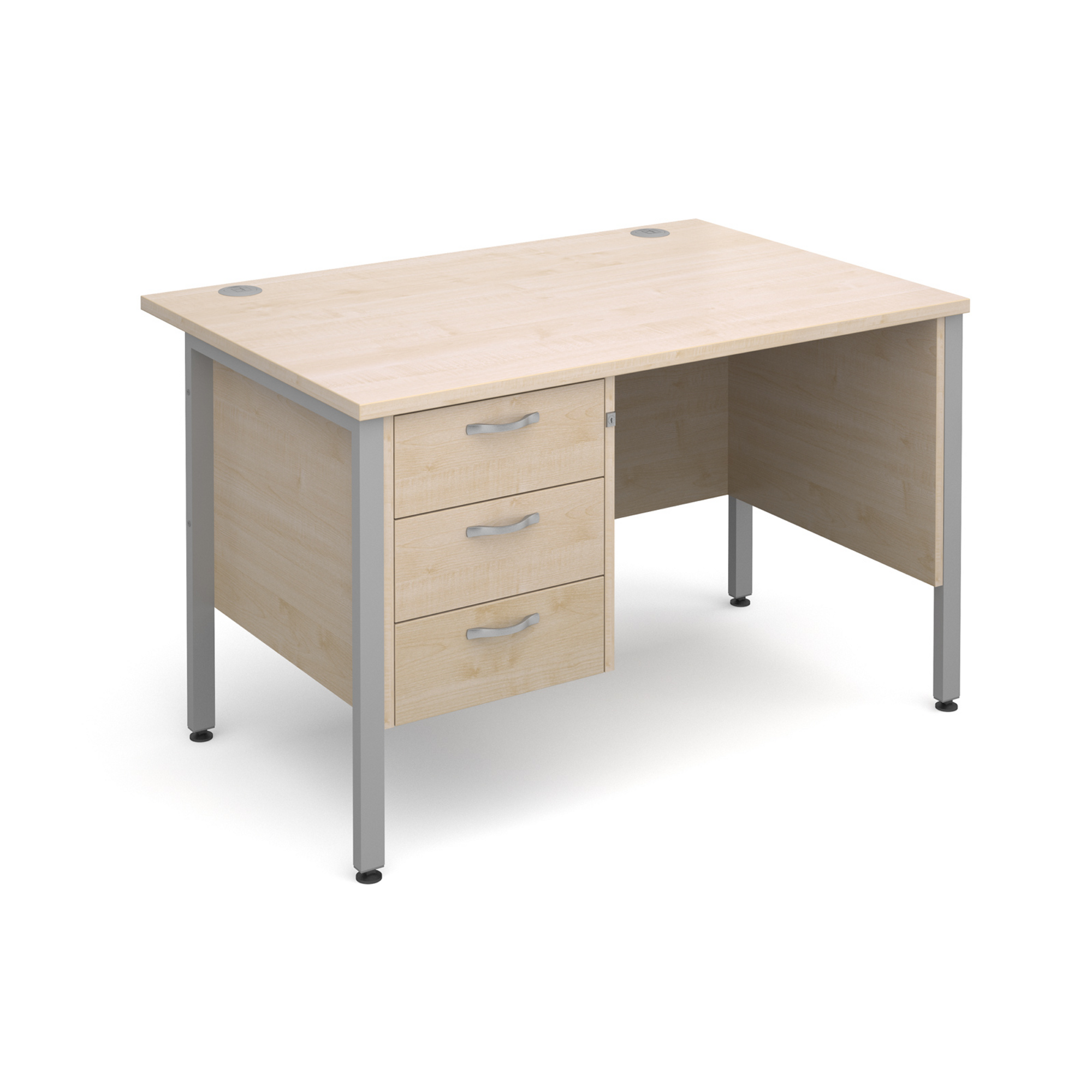 Straight Desk With 3 Drawer Pedestal Maple Gls Educational