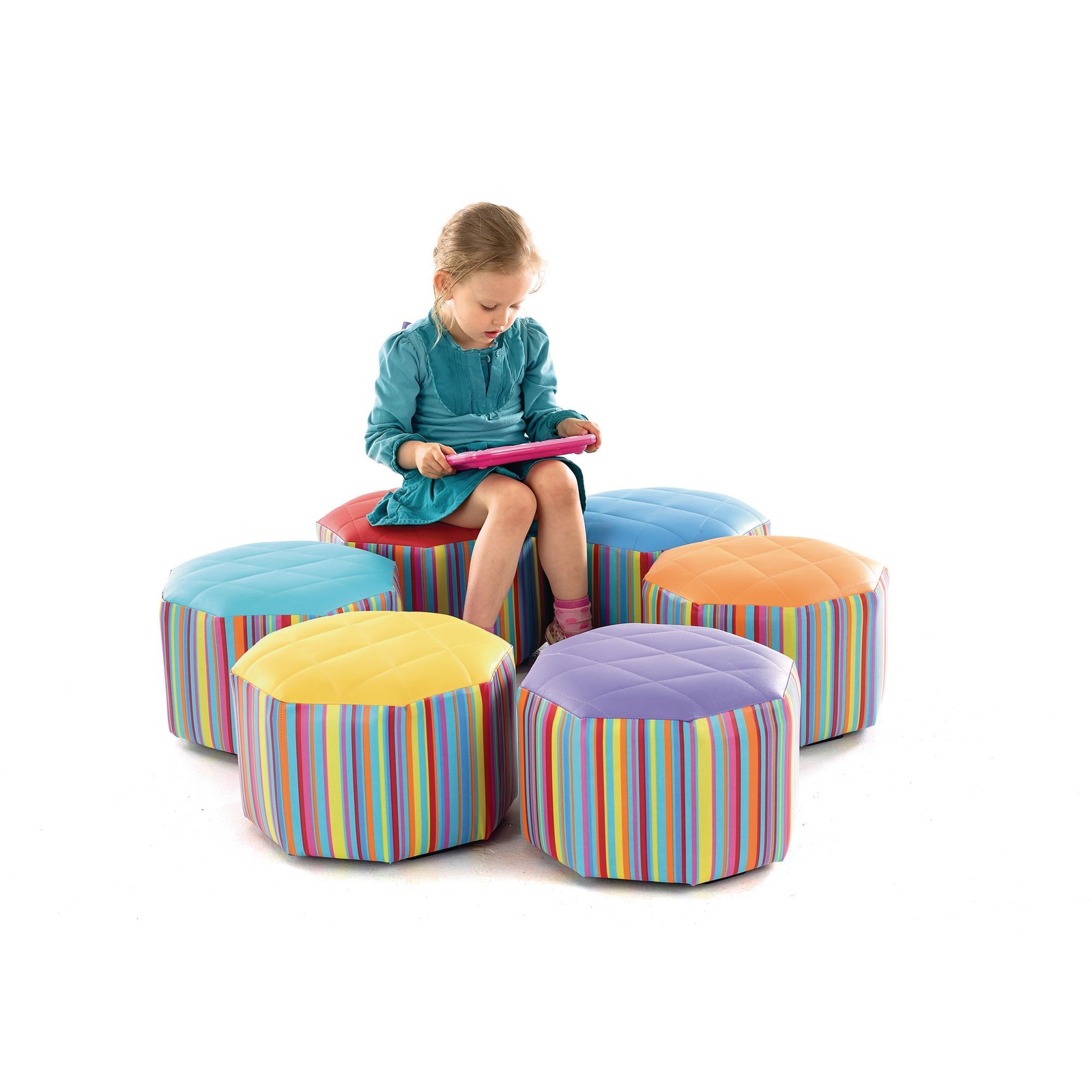 Small Hexagonal Pouffe - 6 Pack