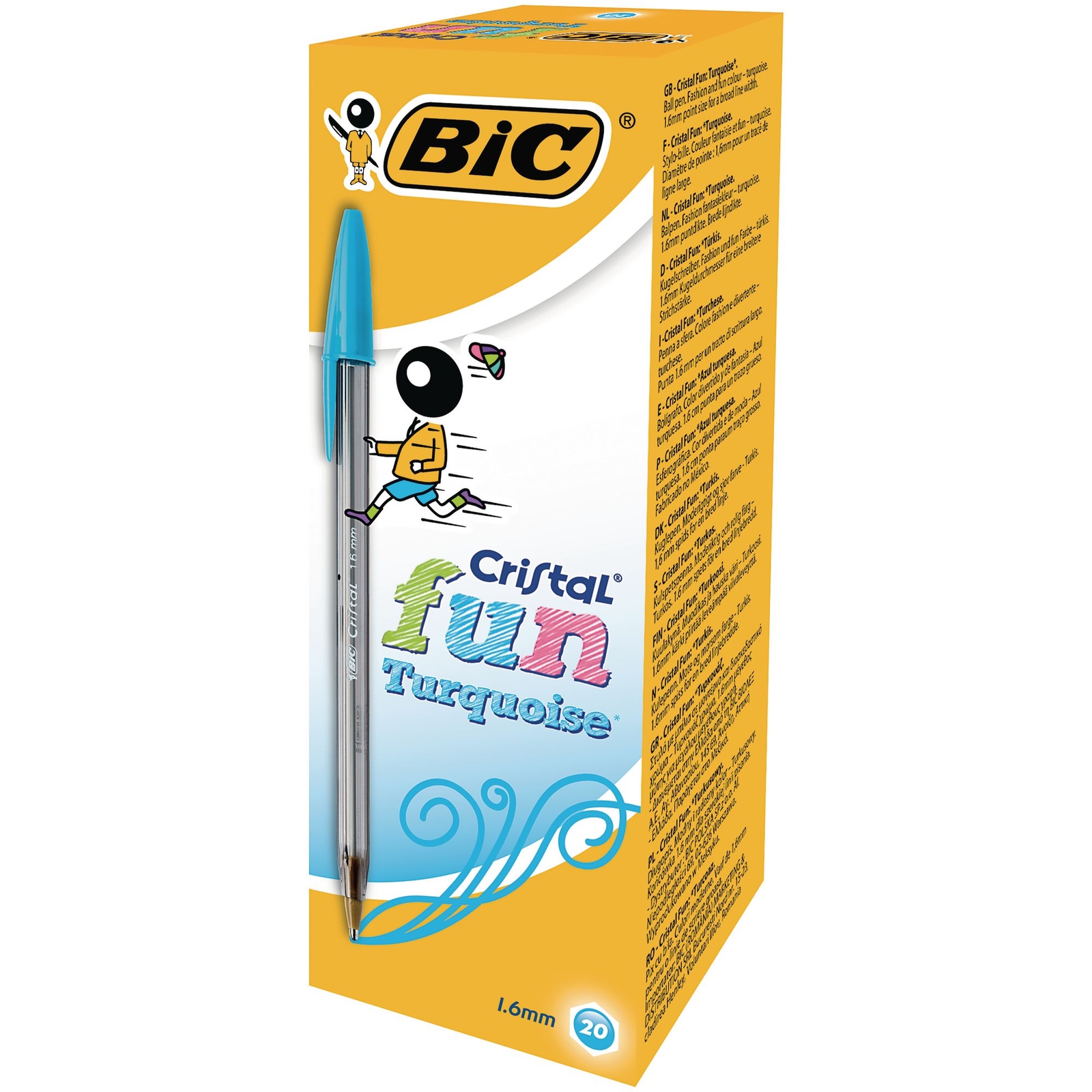BIC Cristal Fun Ballpoint Pen - Blue - Pack x 20
