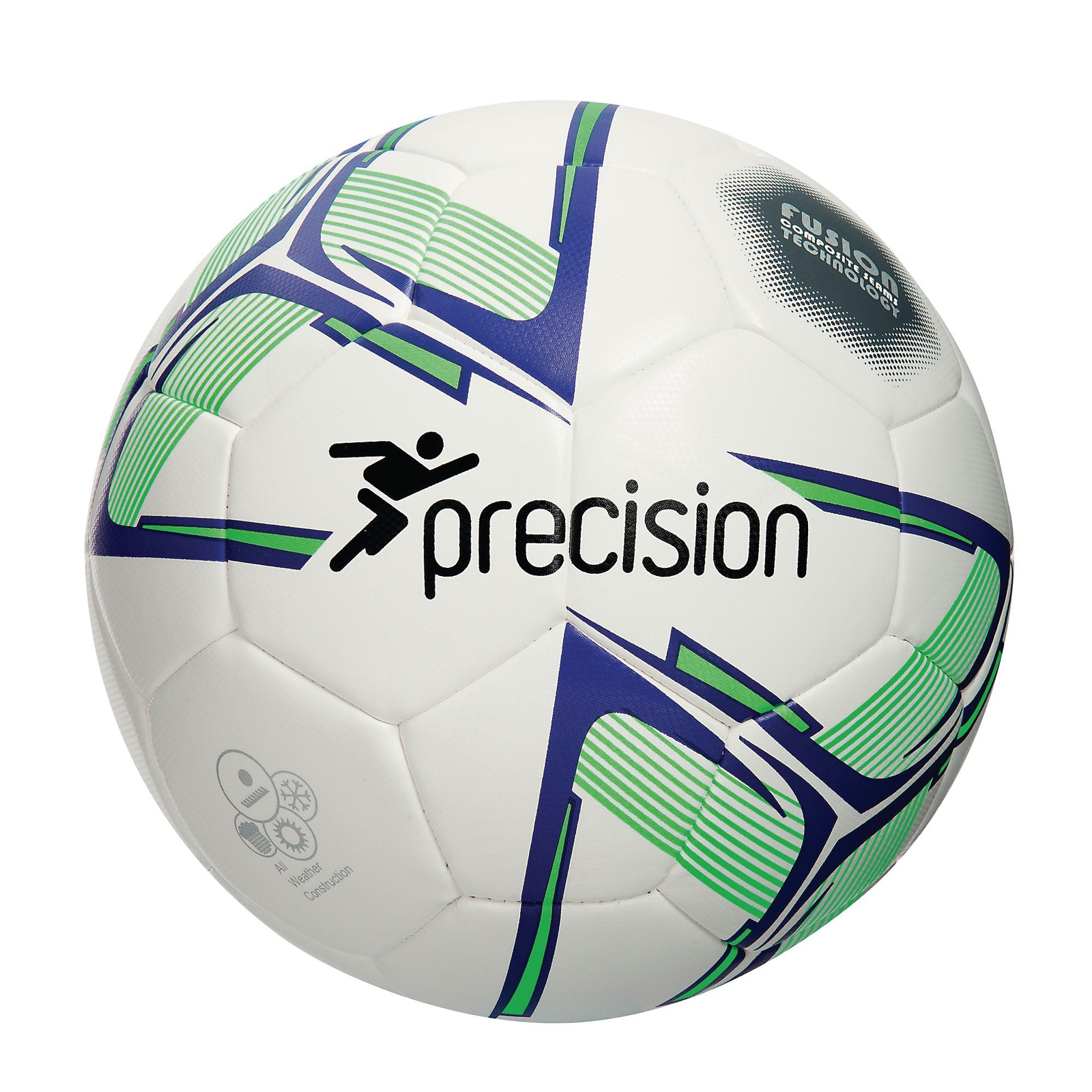 Precision Rotario Match Football, White/Purple - Size 5