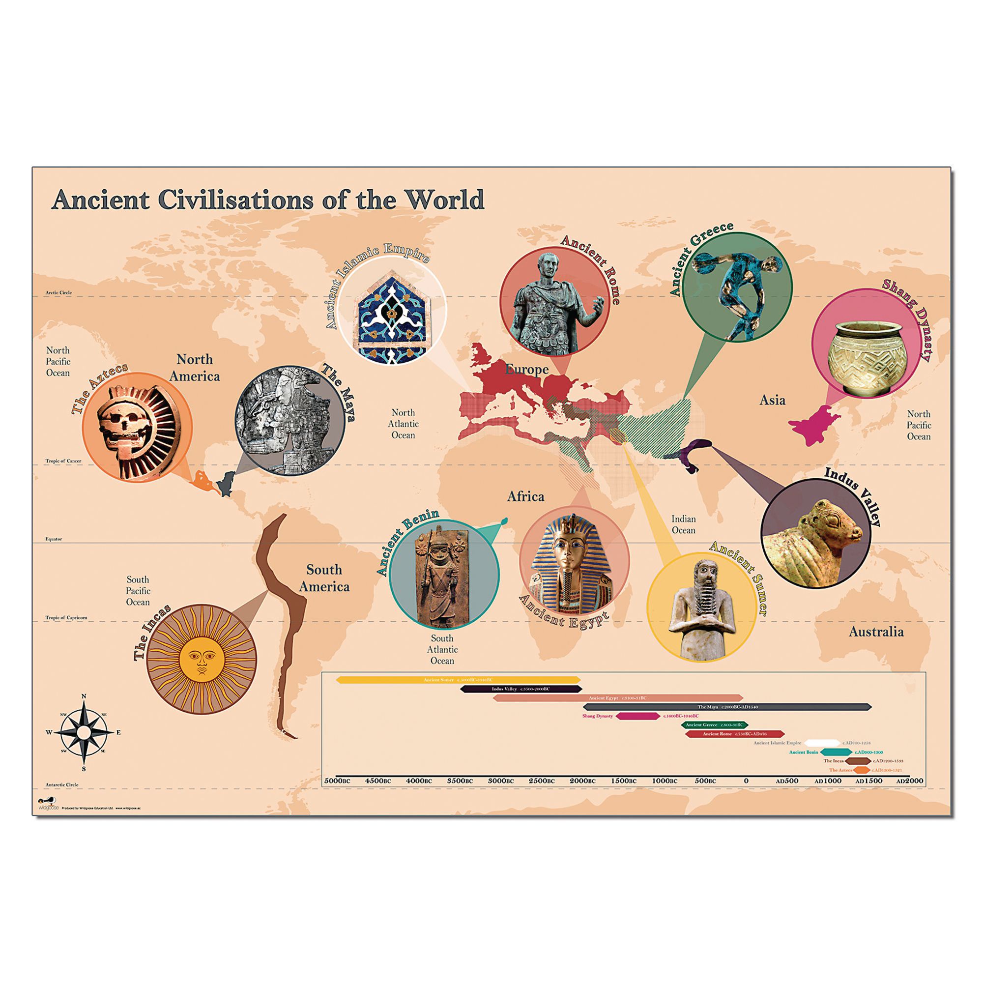 Ancient Civilisations Of The World Map HC1546583 Findel International   HE1546583 160868 HOP HIS P01 