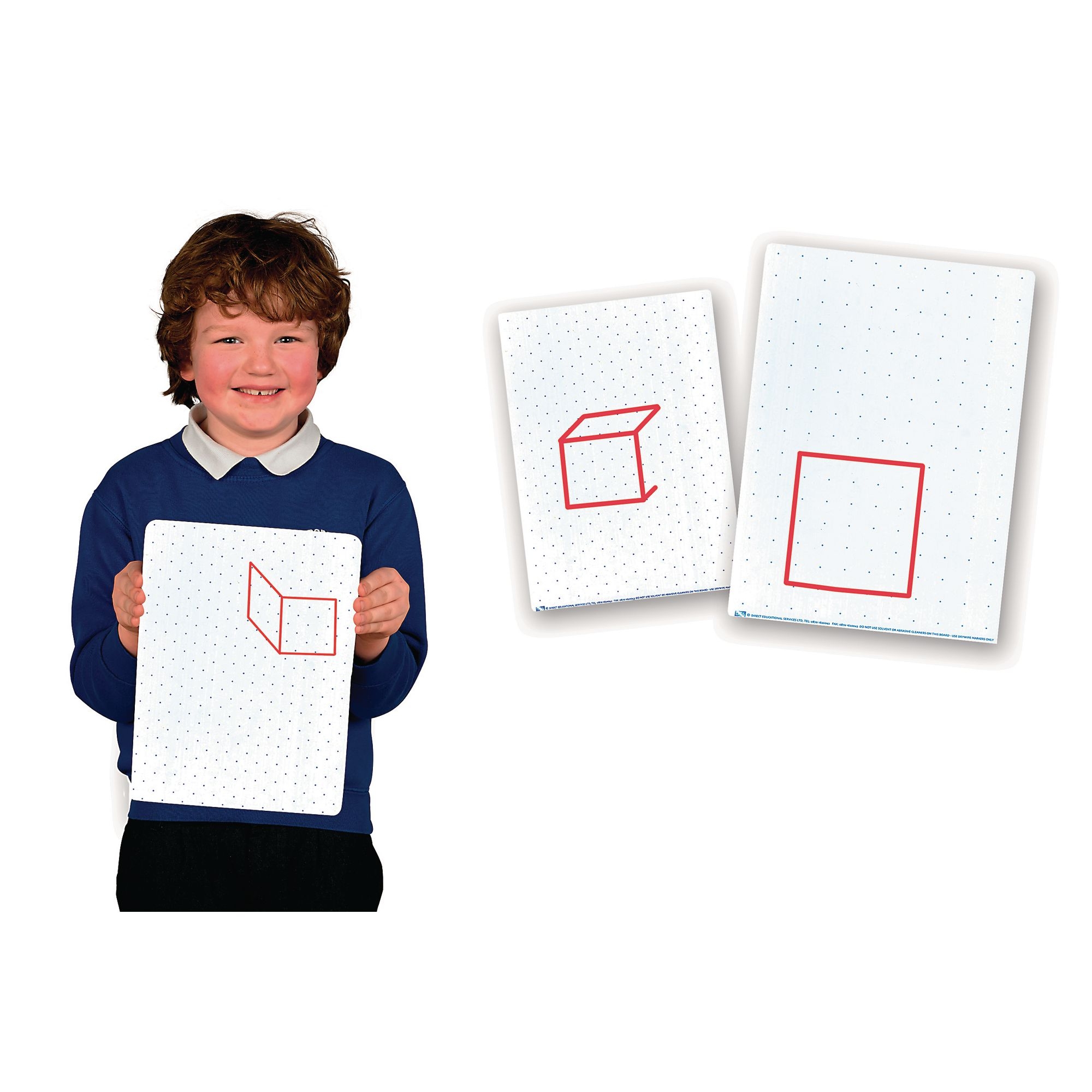 Double Sided Isometric/Square Dot Dry-Erase Boards - Pupil Size - Pack 30