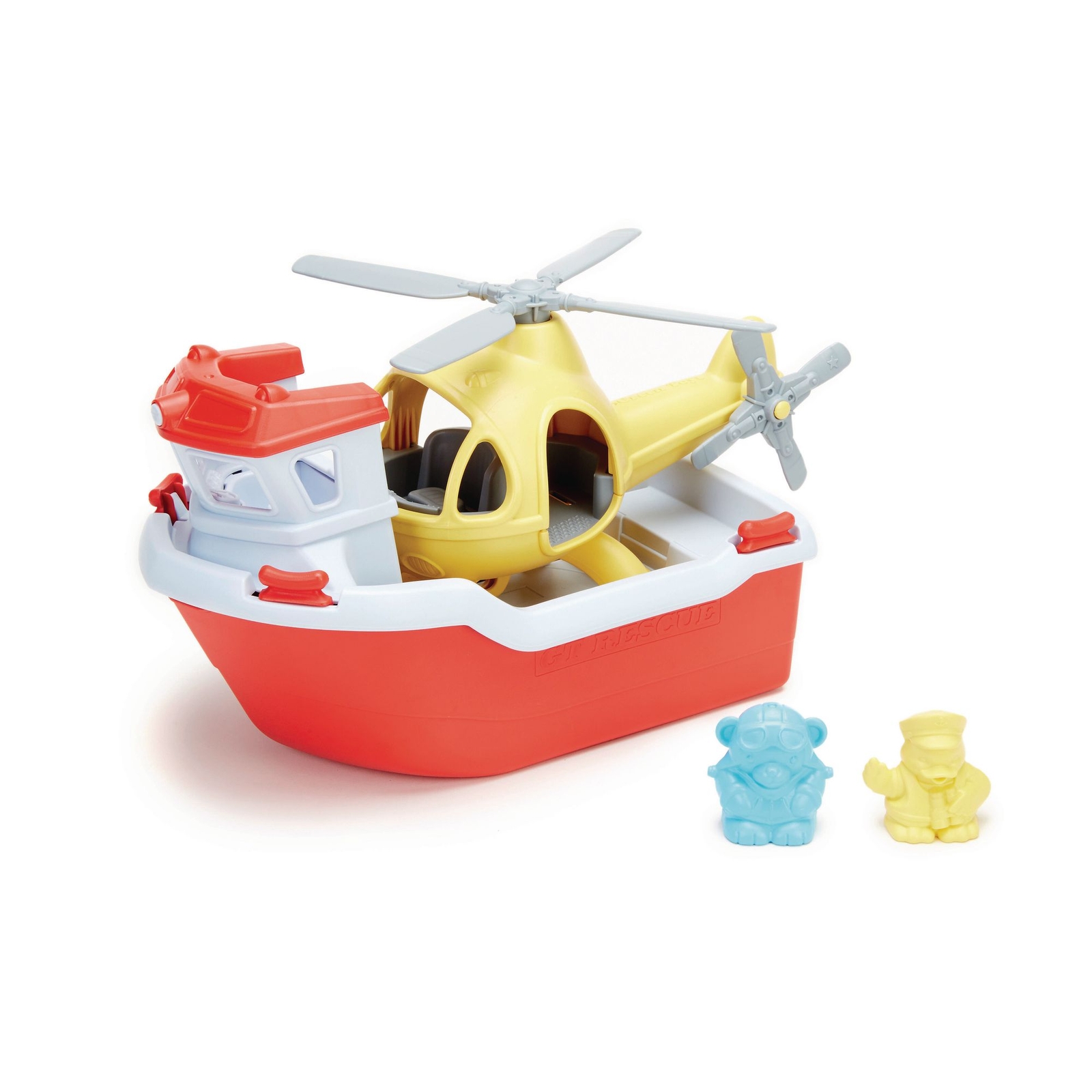 Green Toys Rescue Boat & Helicopter