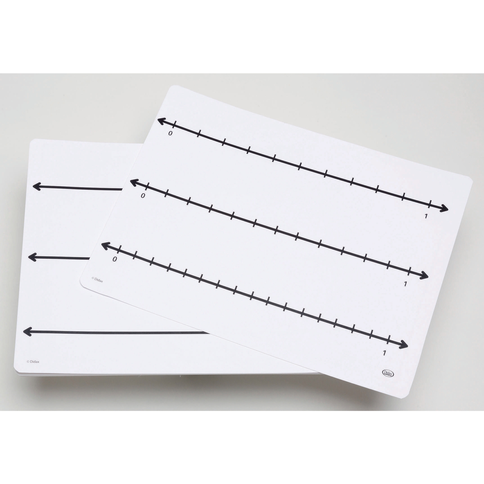 Dry-Wipe Fraction Number Line Mats - Pack 10