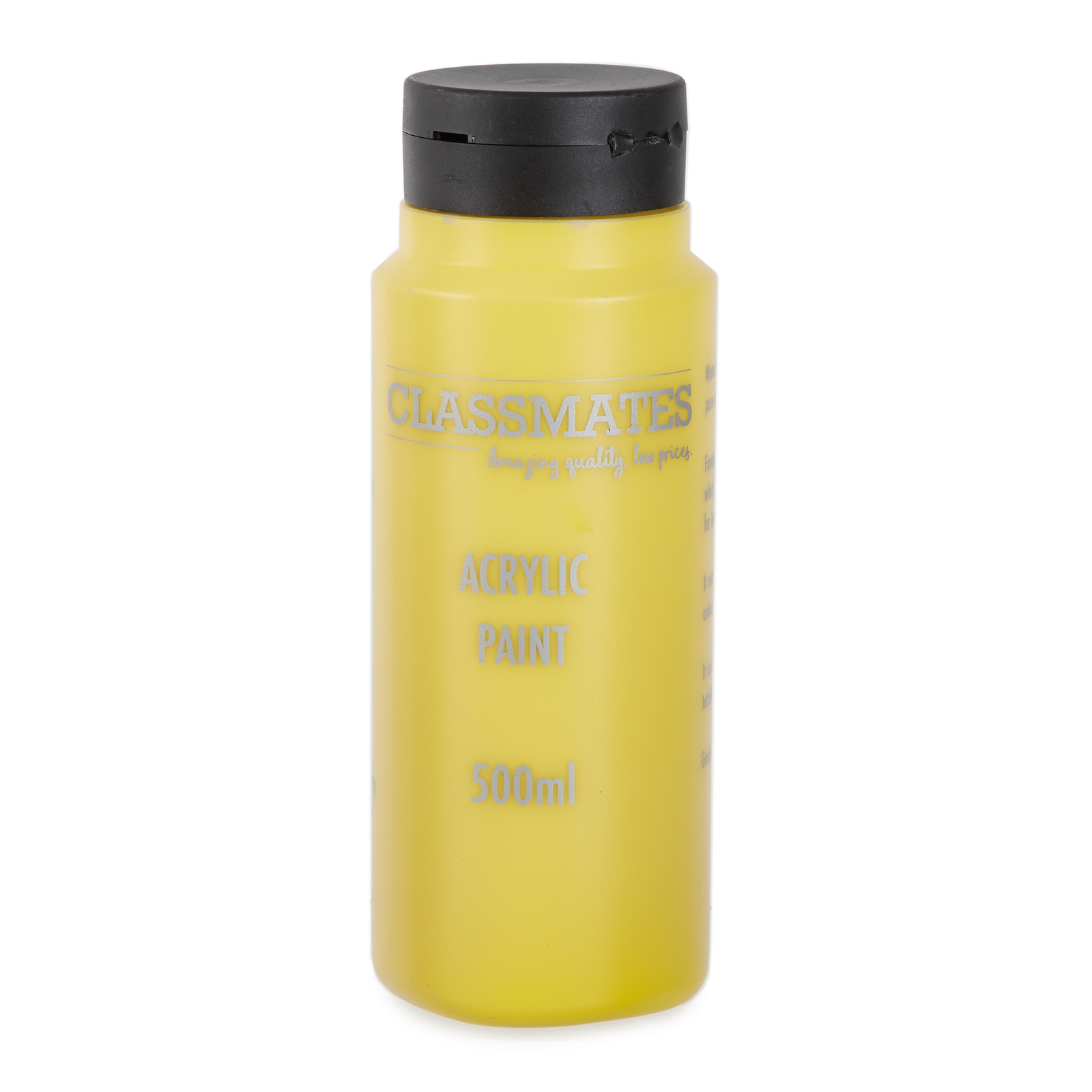 Classmates Mid Yellow Acrylic Paint - 500ml - Each