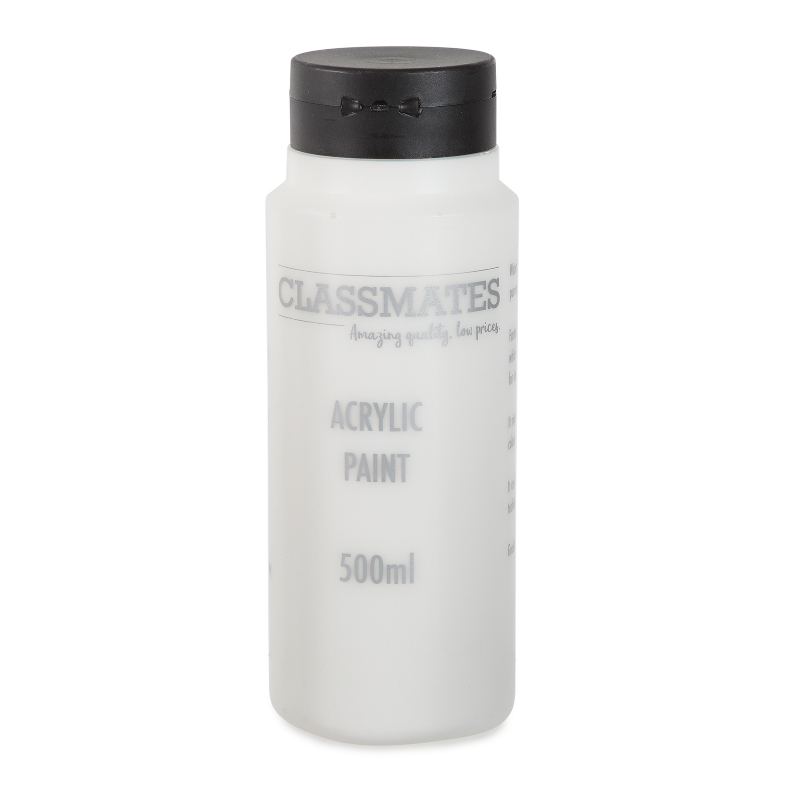 Classmates Acrylic Paint in White - 500ml Bottle