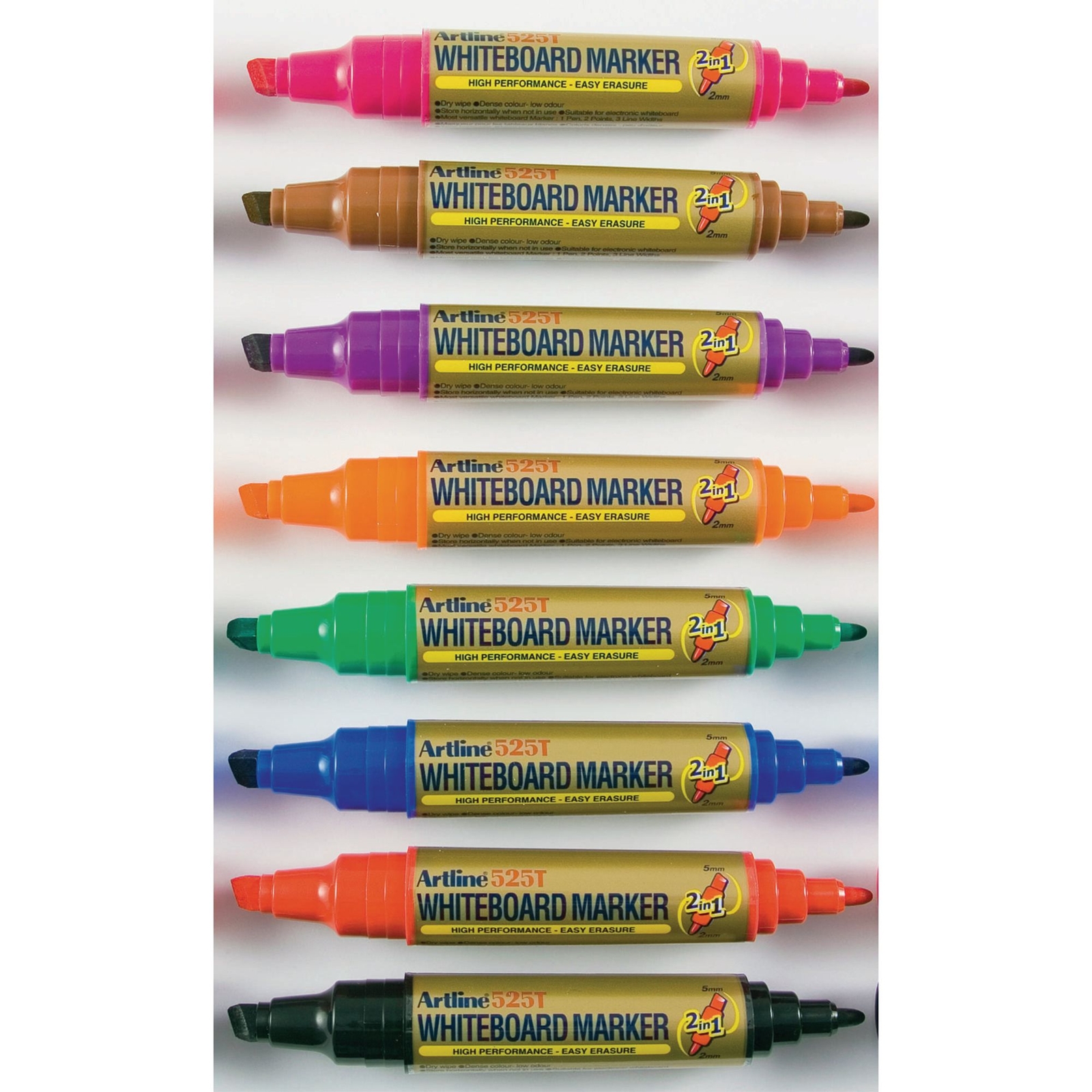 Artline Dual Ended Whiteboard Marker Assorted, Bullet / Chisel Tip - Pack of 96