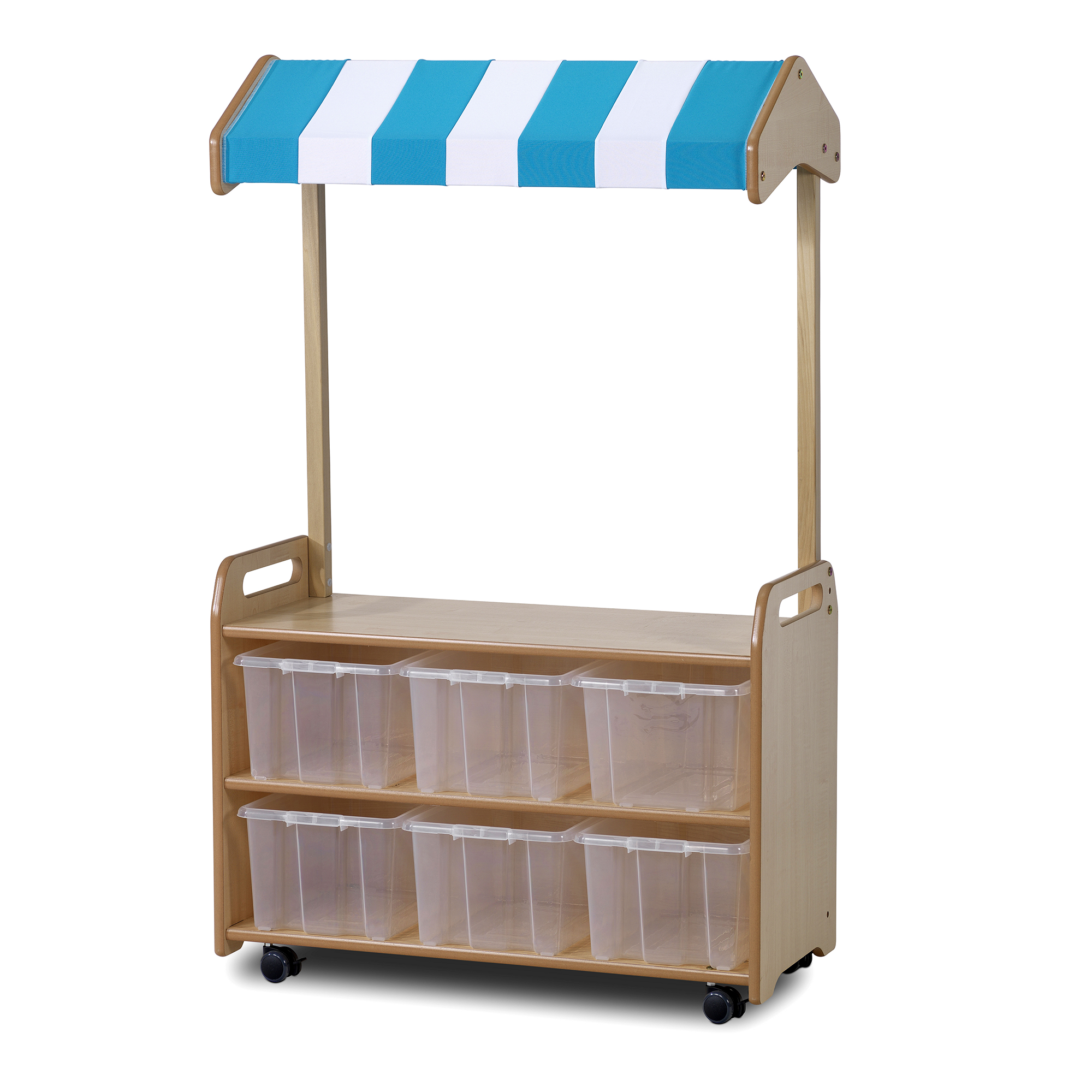 Mobile Tall Unit Shop Canopy 6clear Tubs