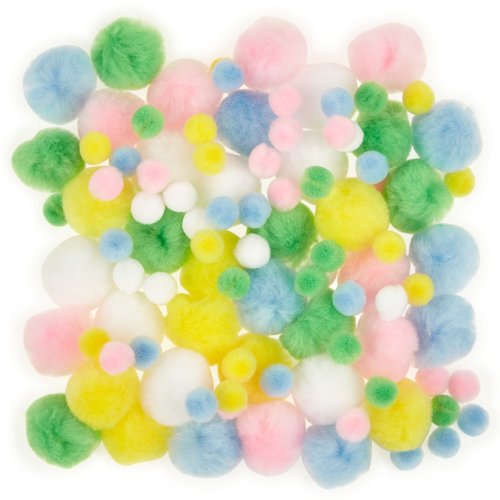 Pastel Pom Poms Pack of 100