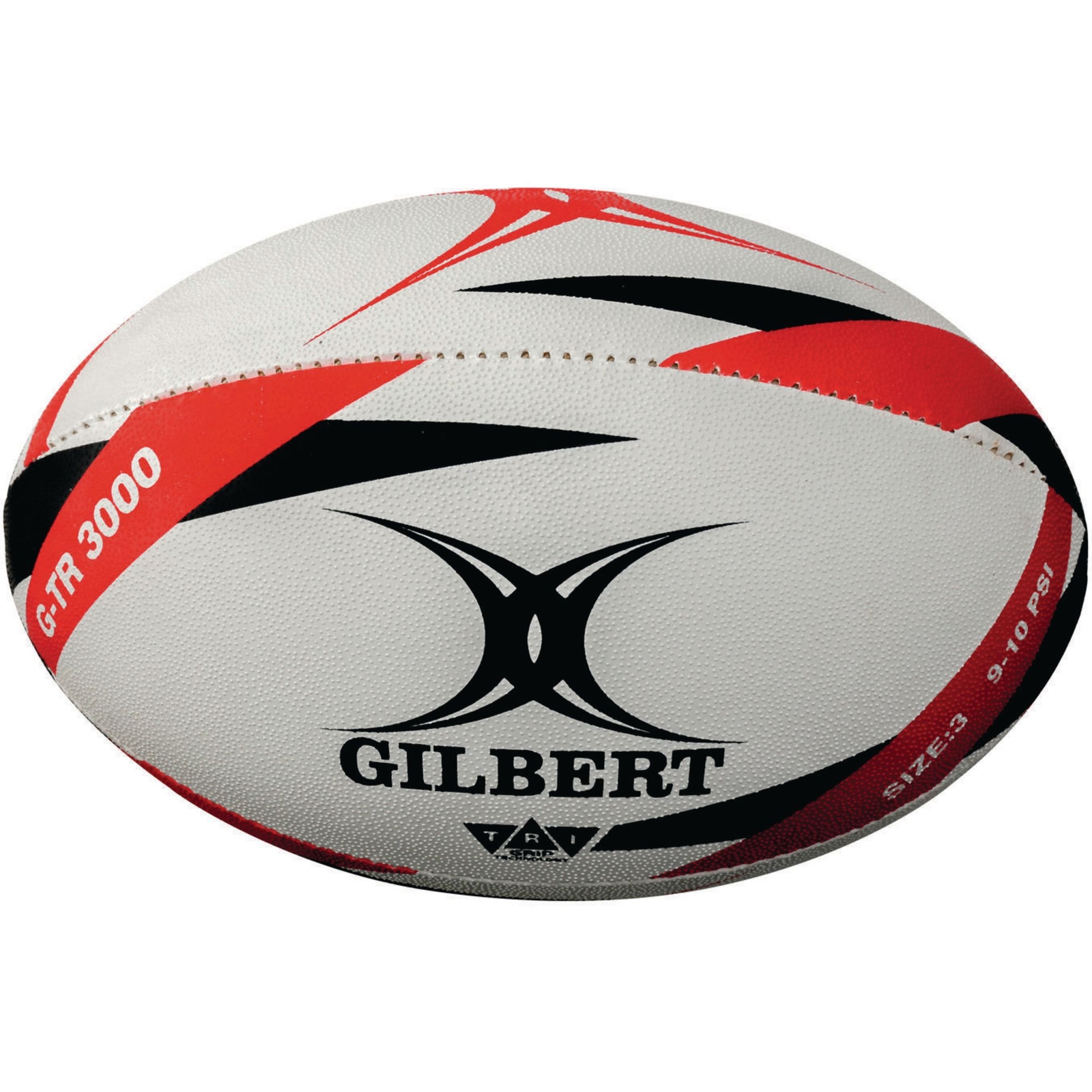 Gilbert G-TR3000 Trainer Rugby Ball - White/Red - Size 3