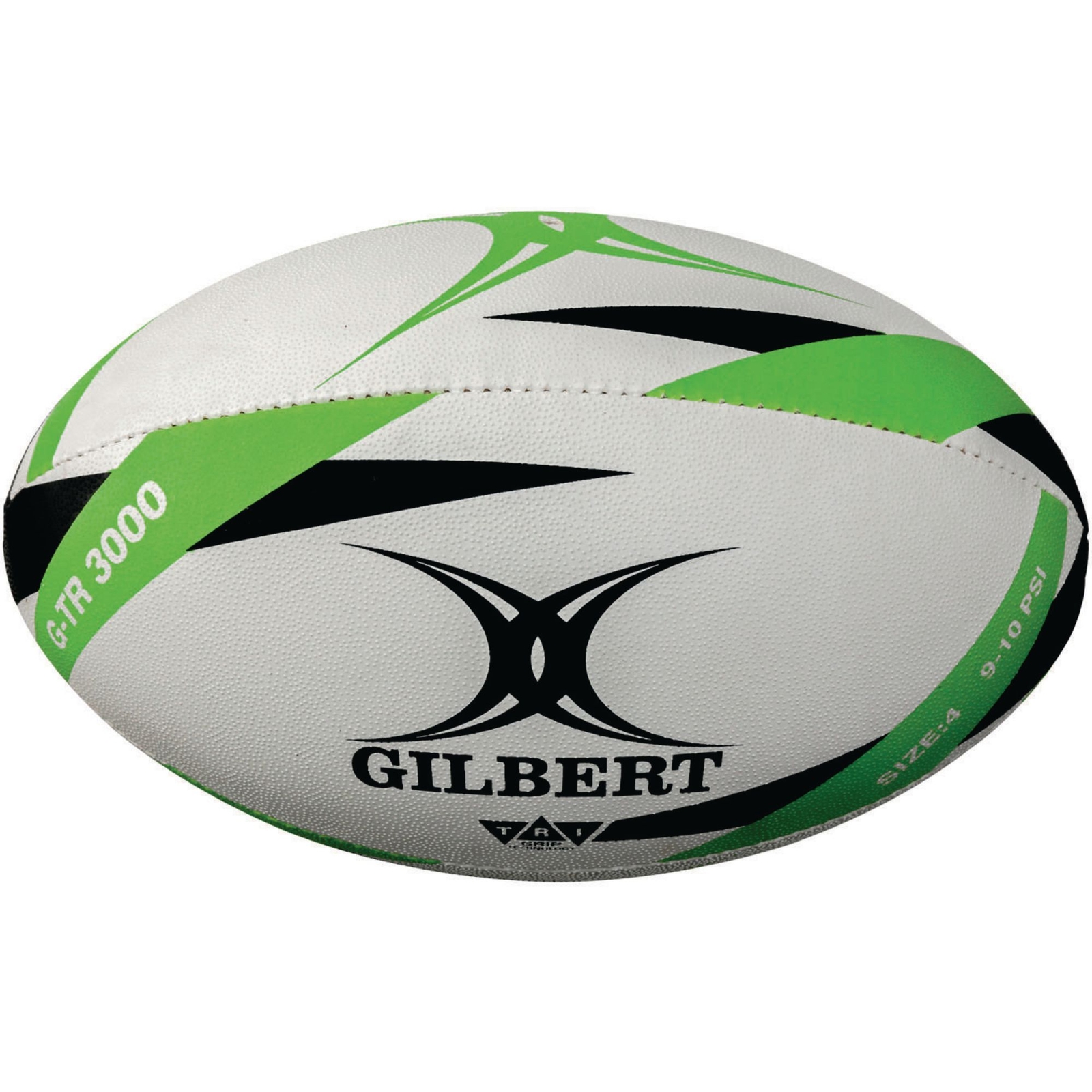 Gilbert G-TR3000 Trainer Rugby Ball - White/Green - Size 4