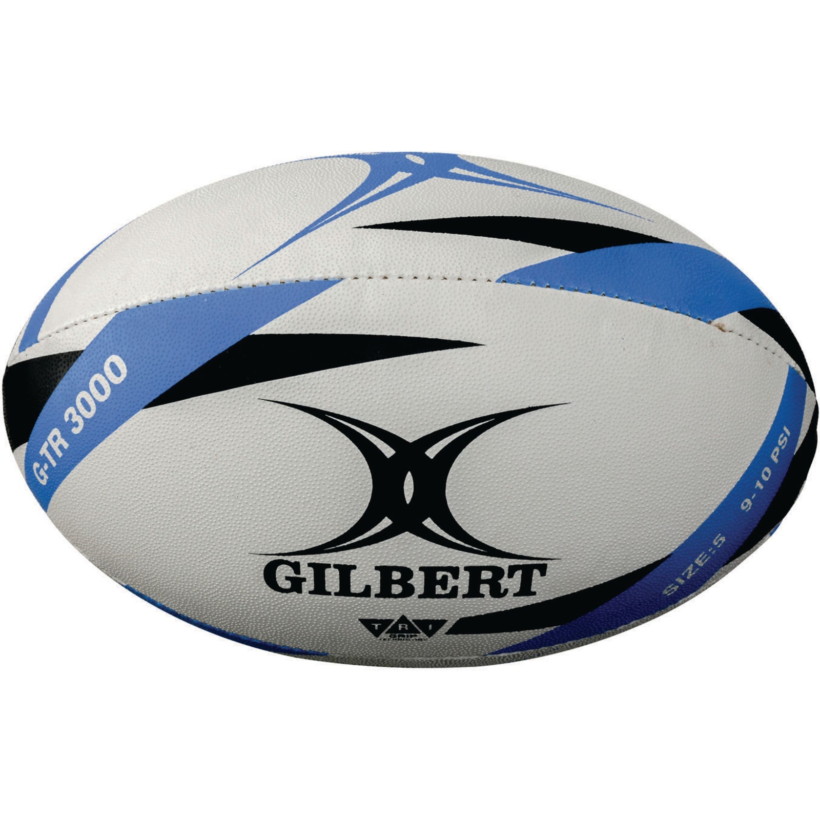 Gilbert G-TR3000 Trainer Rugby Ball - White/Blue - Size 5