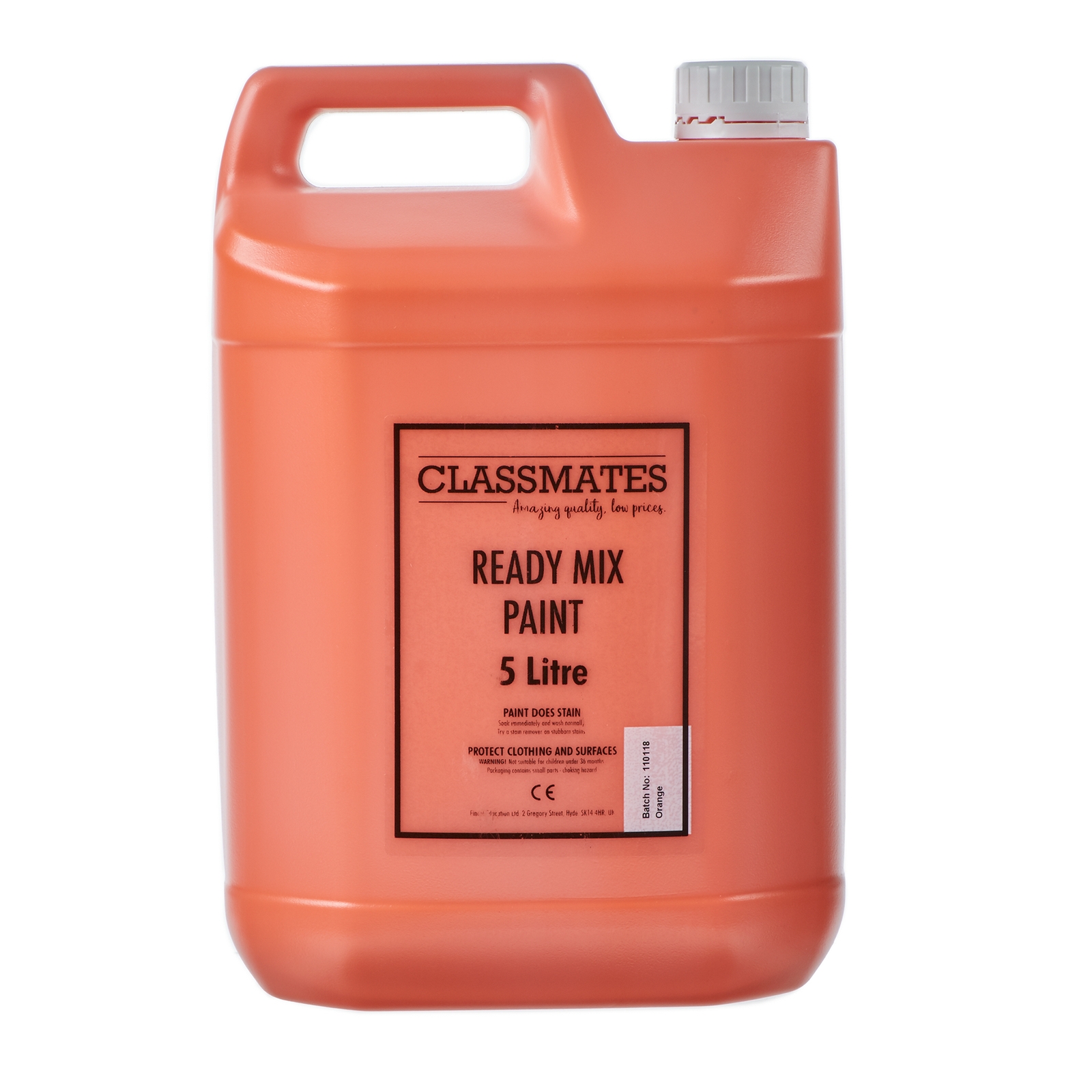 Classmates Orange Ready Mixed Paint - 5 Litre - Each