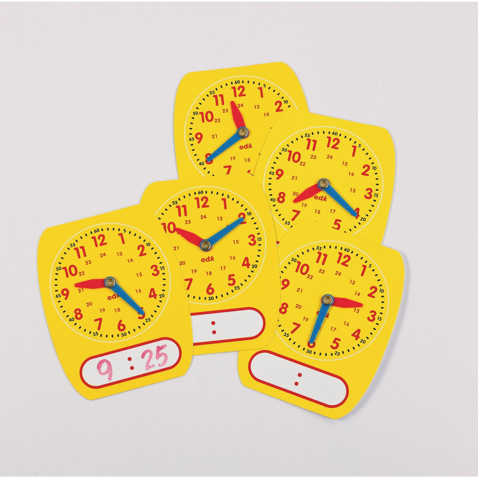 24 Hour Write On Wipe Off Clock Dials - Pack 5
