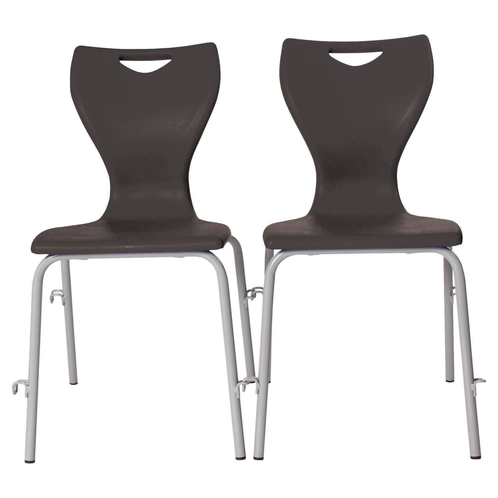 En Linking Chair Height 460mm Grey Frame Black Seat