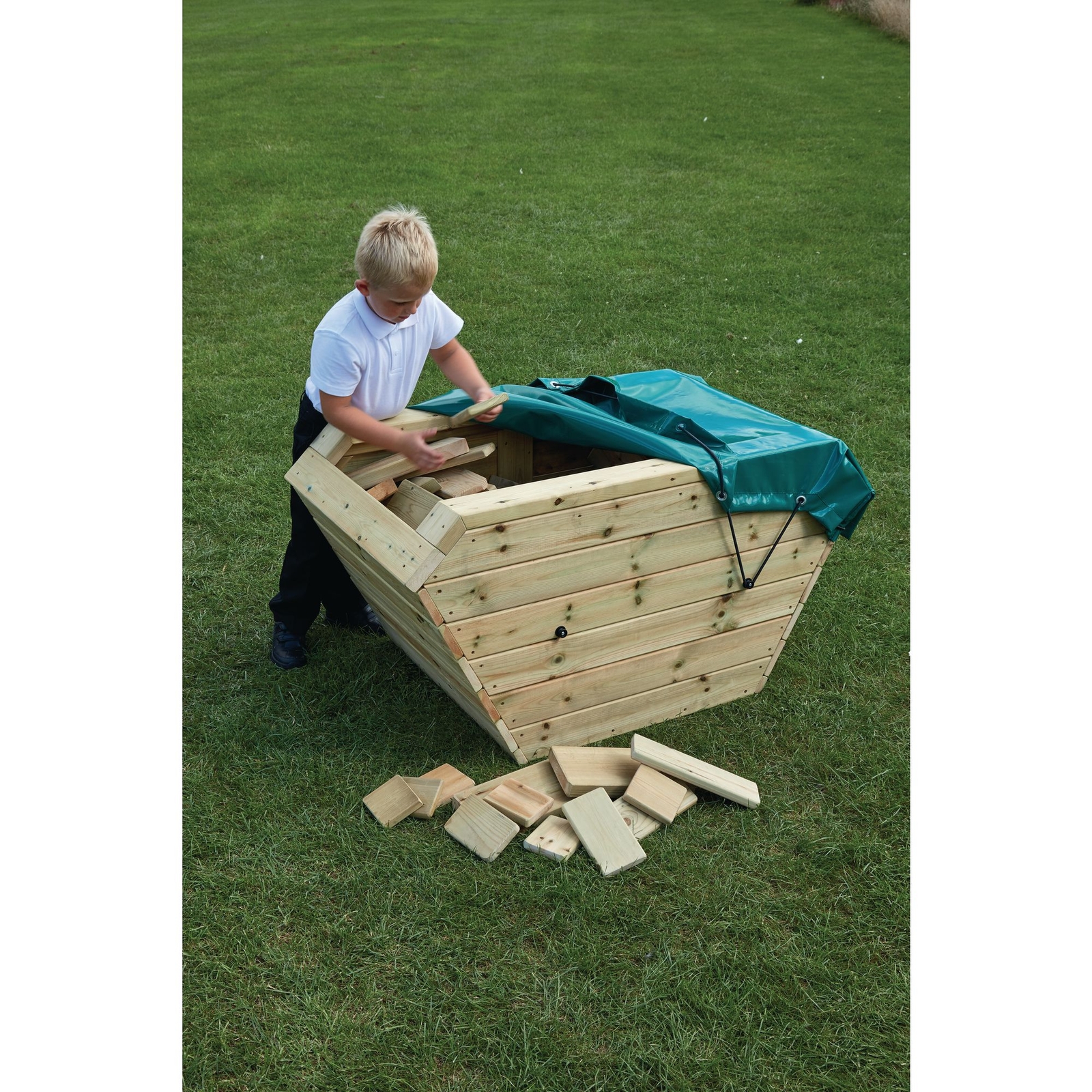 Wooden Skip and Blocks