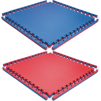 Beemat Reversible Tatami Jigsaw Mat 1m X 1m X20mm Blue Red