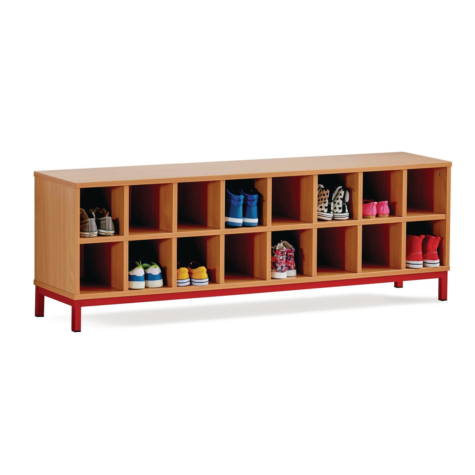 Beech 16 Compartment Open Bench Blue