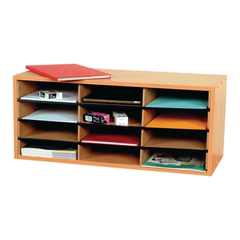 Pigeon Hole Unit 12 Section Beech Gls Educational Supplies