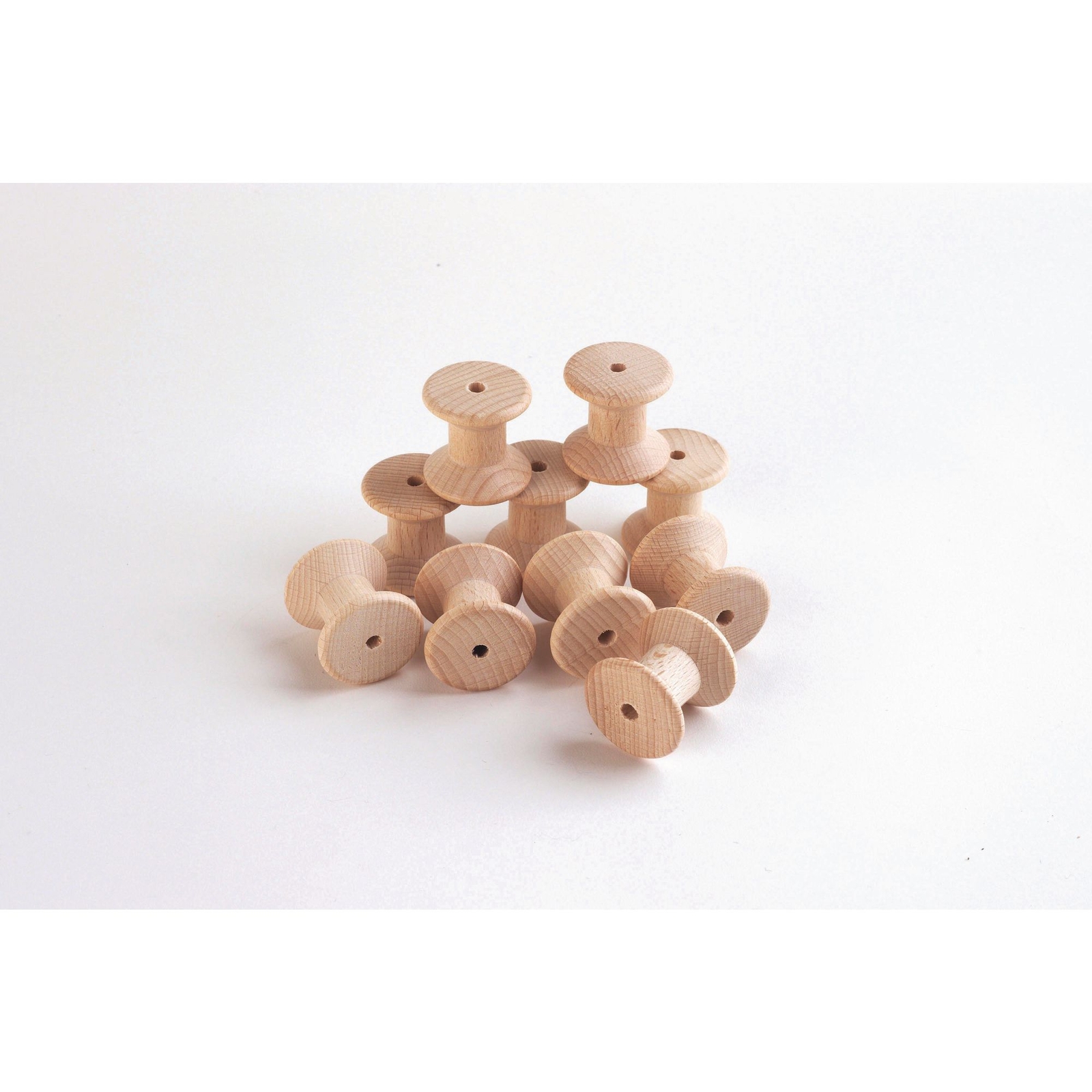 Tickit Beech Wood Spools - 35mm diameter - Pack of 10