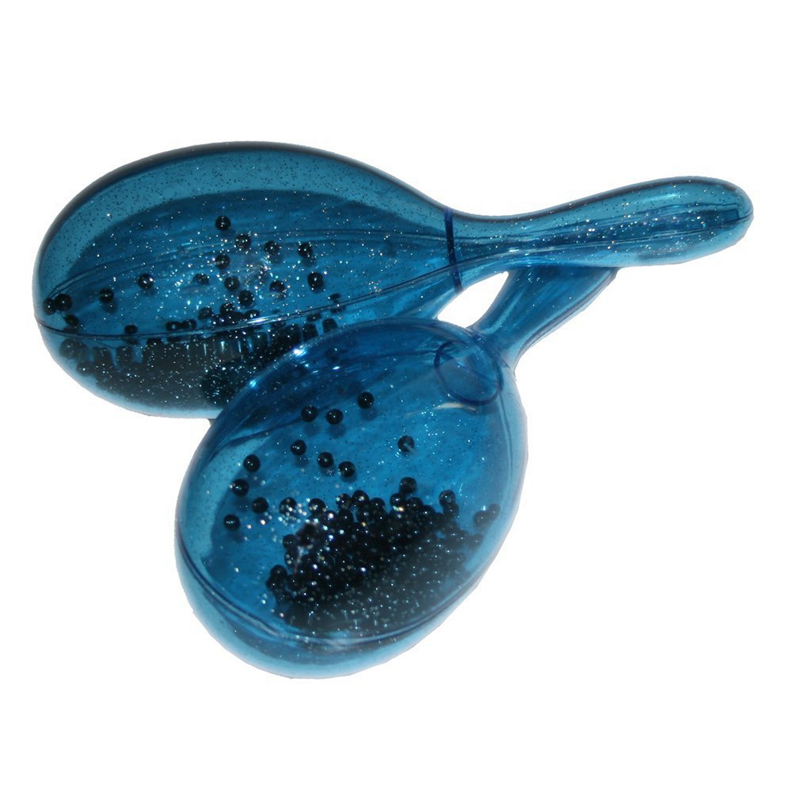 Transparent Sparkle Maracas Blue - Pair