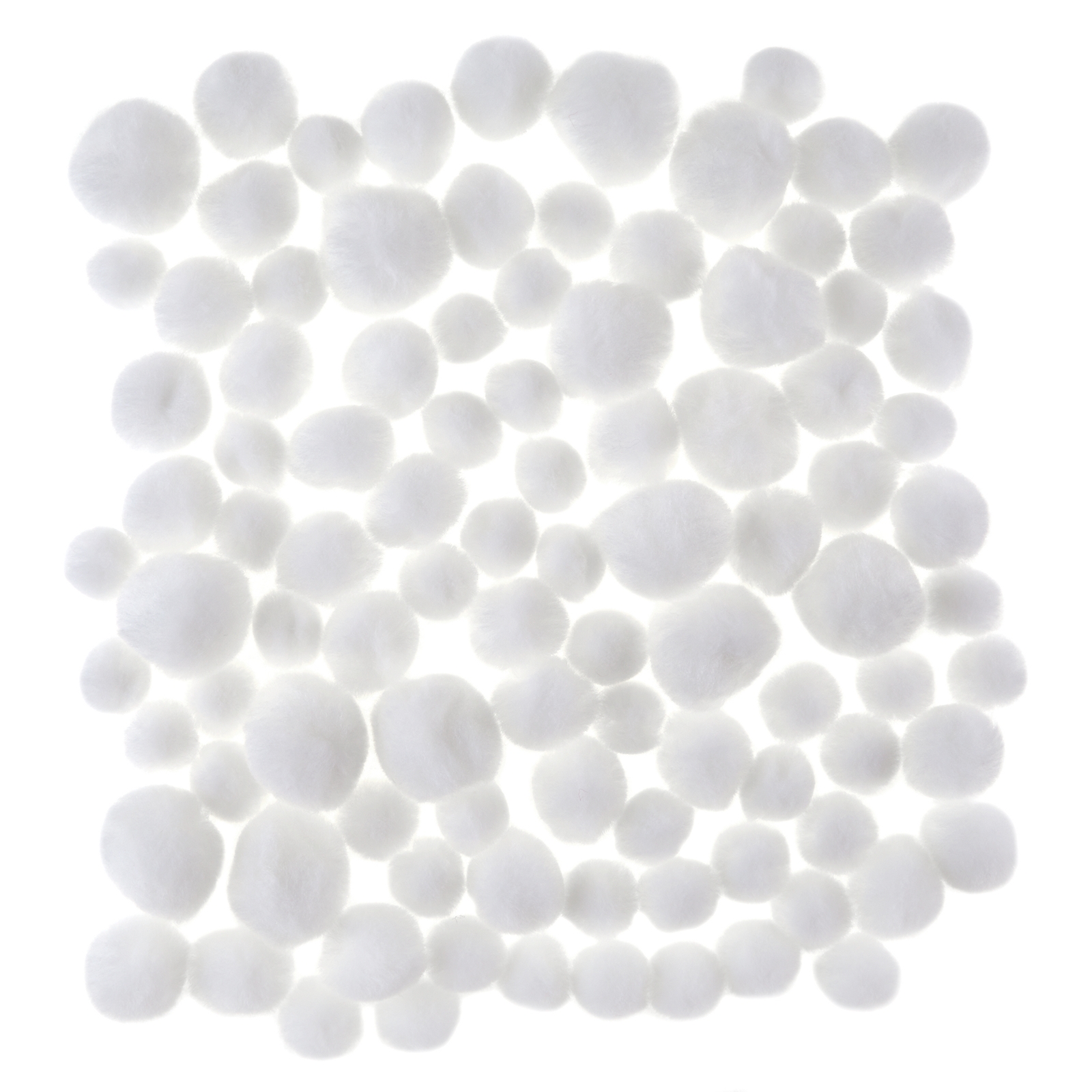 Classmates Pom Poms - White - Pack x 100