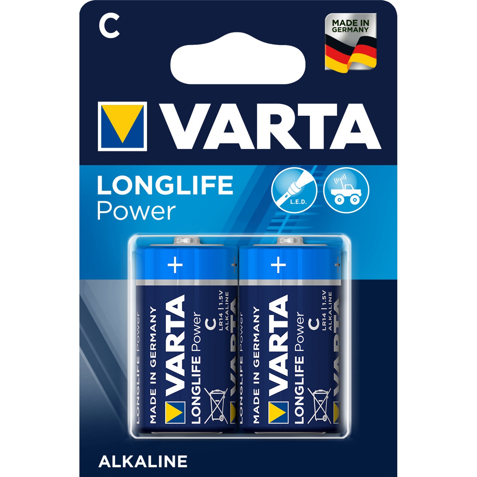 Varta Battery Alkaline Manganese Size C - Pack of 2