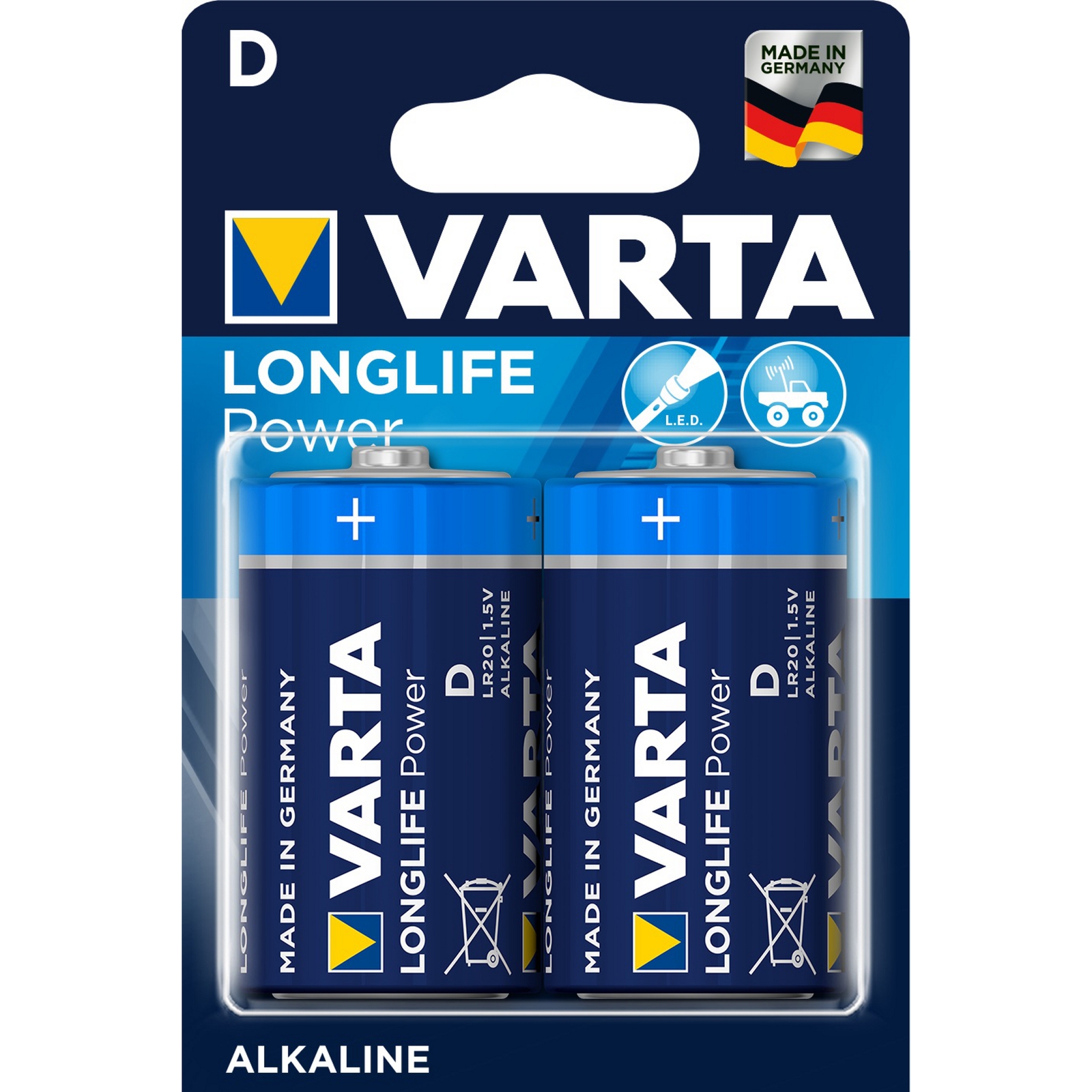 Varta Battery Alkaline Manganese Size D - Pack of 2