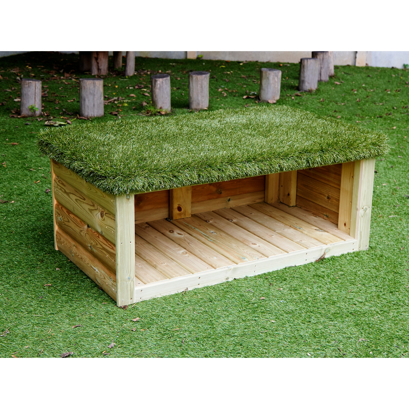 Grass Topped Bench with Storage AtoZ Supplies