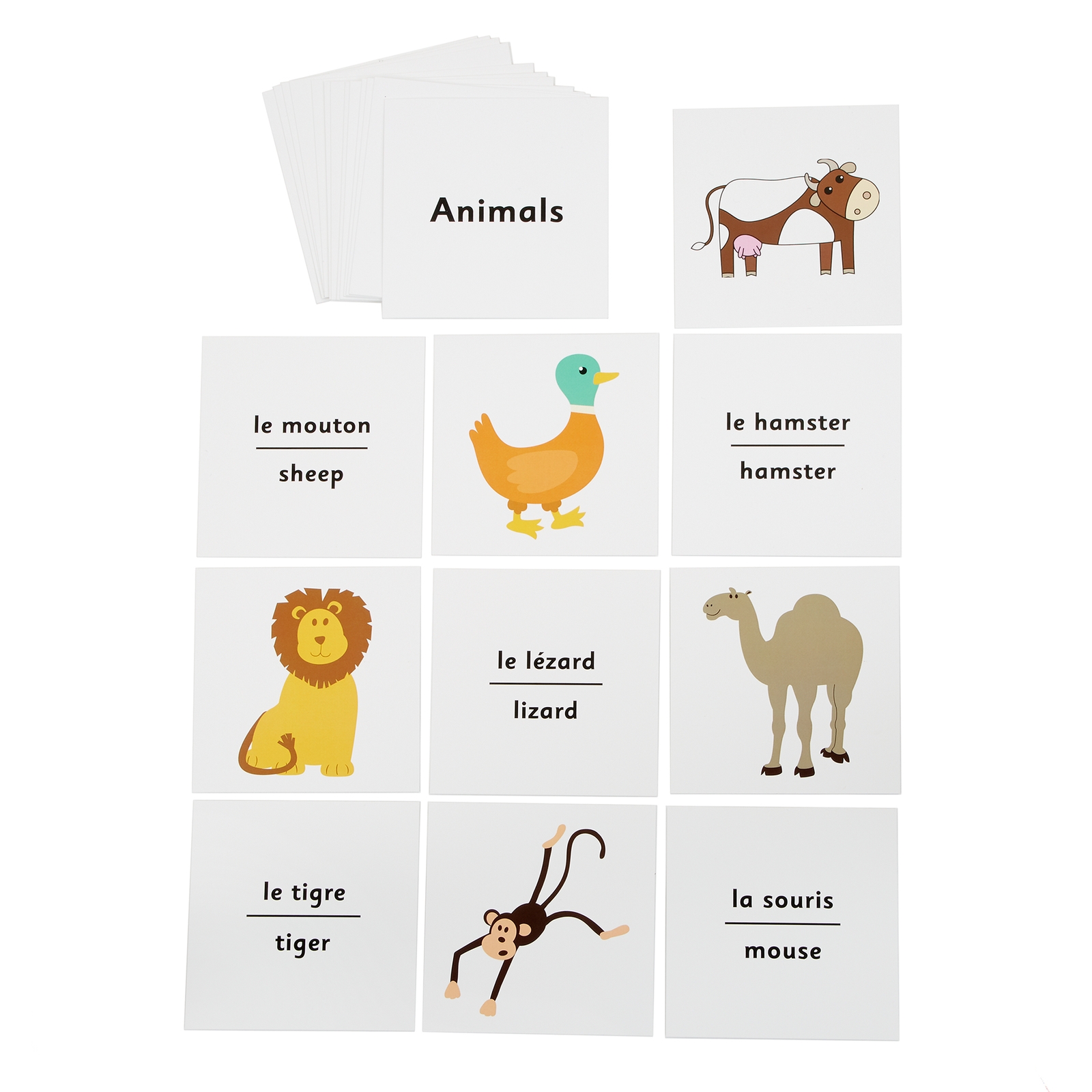 French Dice Cards - Animals