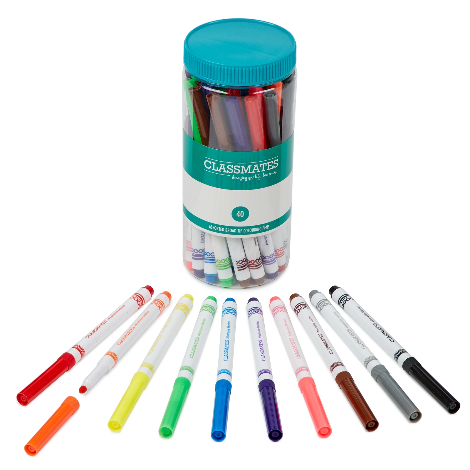 Classmates Colour Marker Pen - Assorted, Pack of 40
