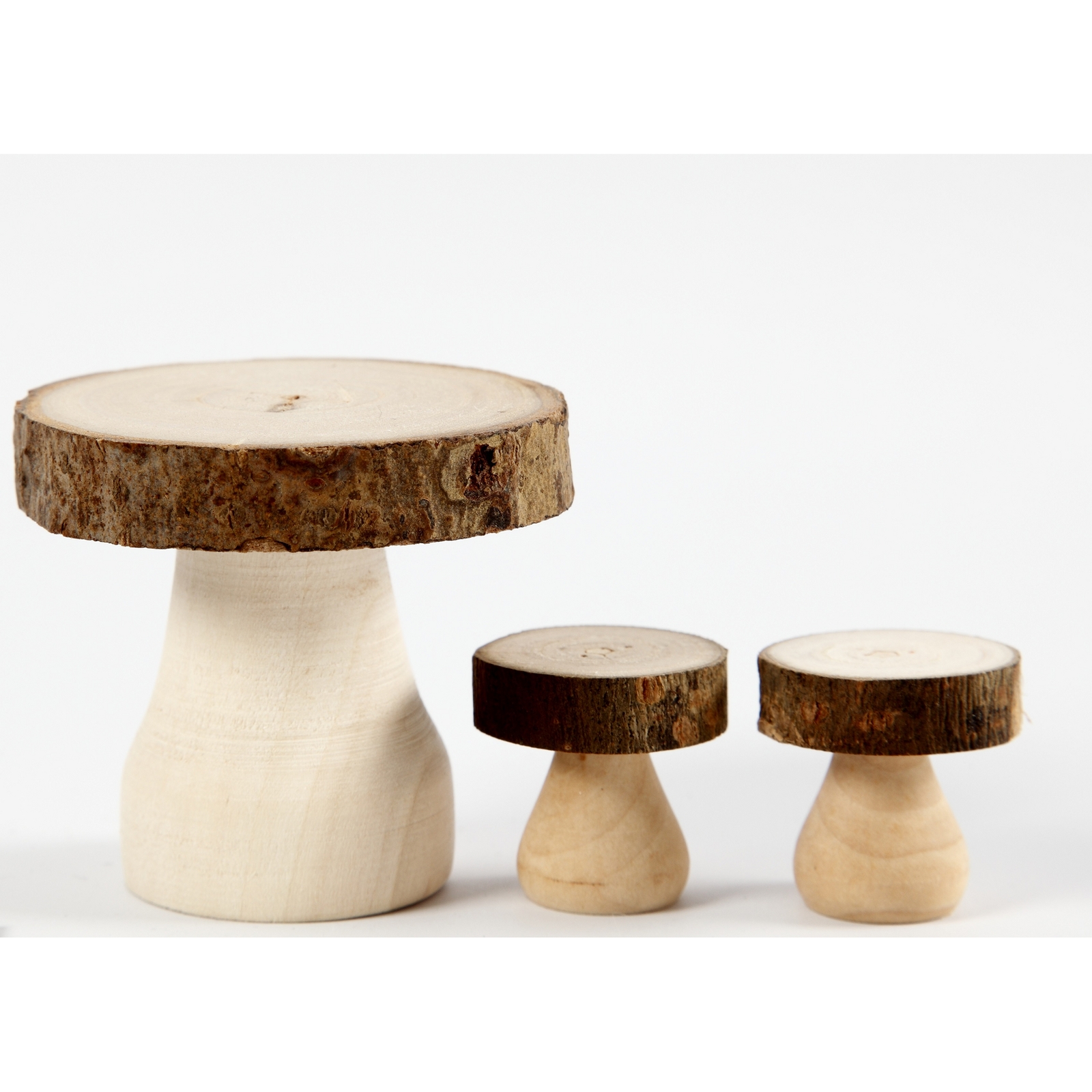 Small Wooden Mushroom Table and Stools