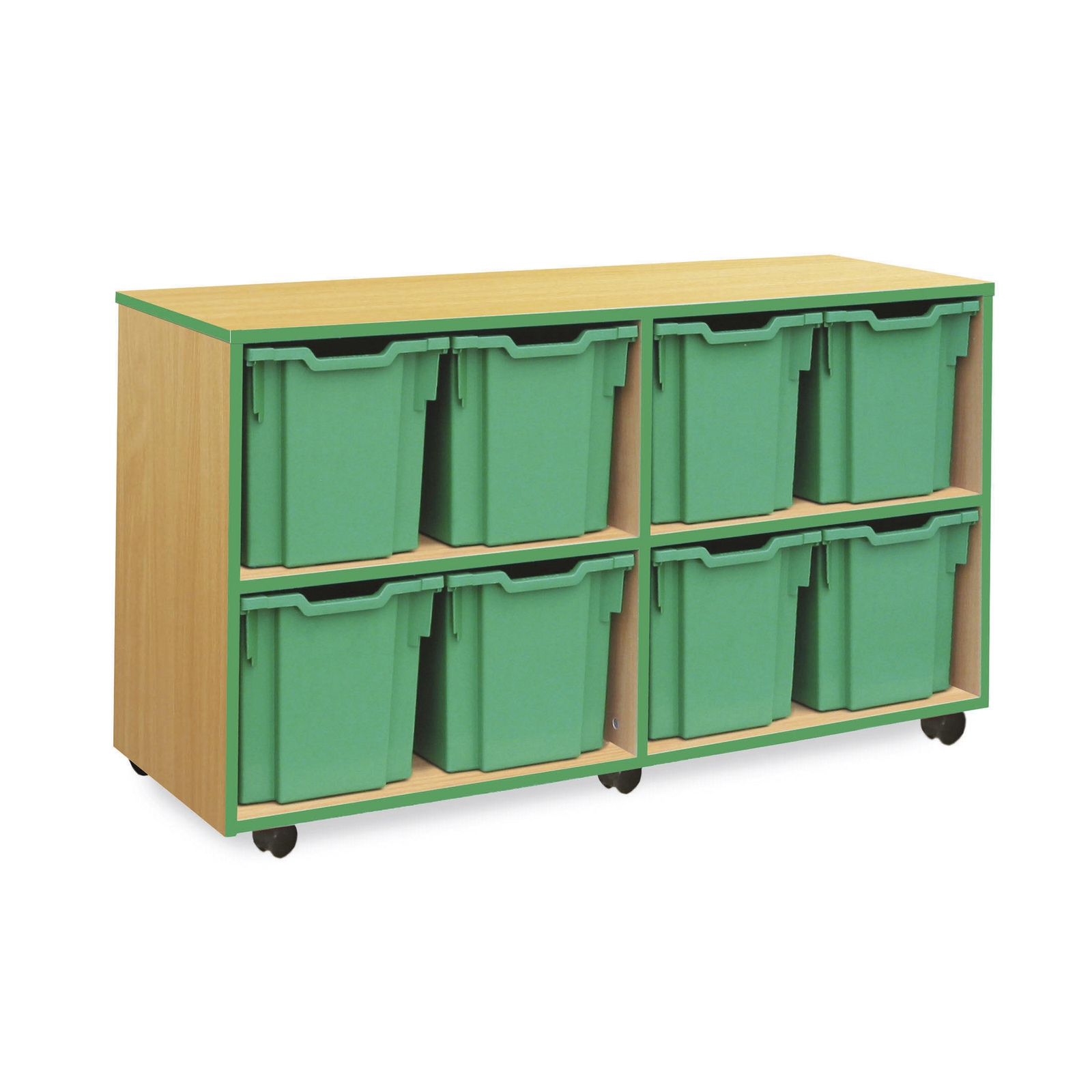 8 Jumbo Tray Unit Green trays