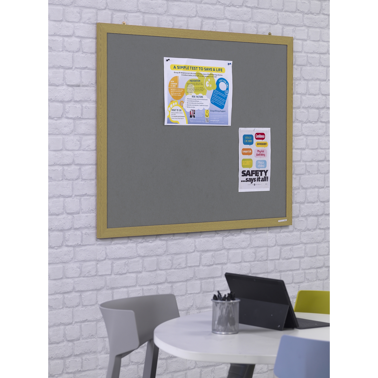 Eco Friendly Wood Noticeboard - Beech Green