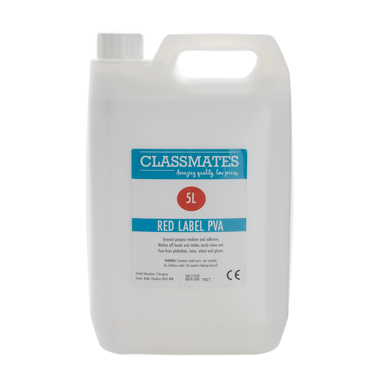 Classmates Red Label Multipurpose PVA  Glue - 5 Litre - Each