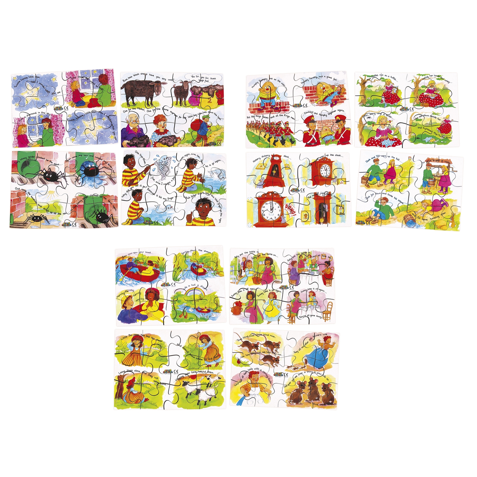 Just Jigsaws - 12 - Nursery Rhyme Jigsaws -Puzzles Pack x 3