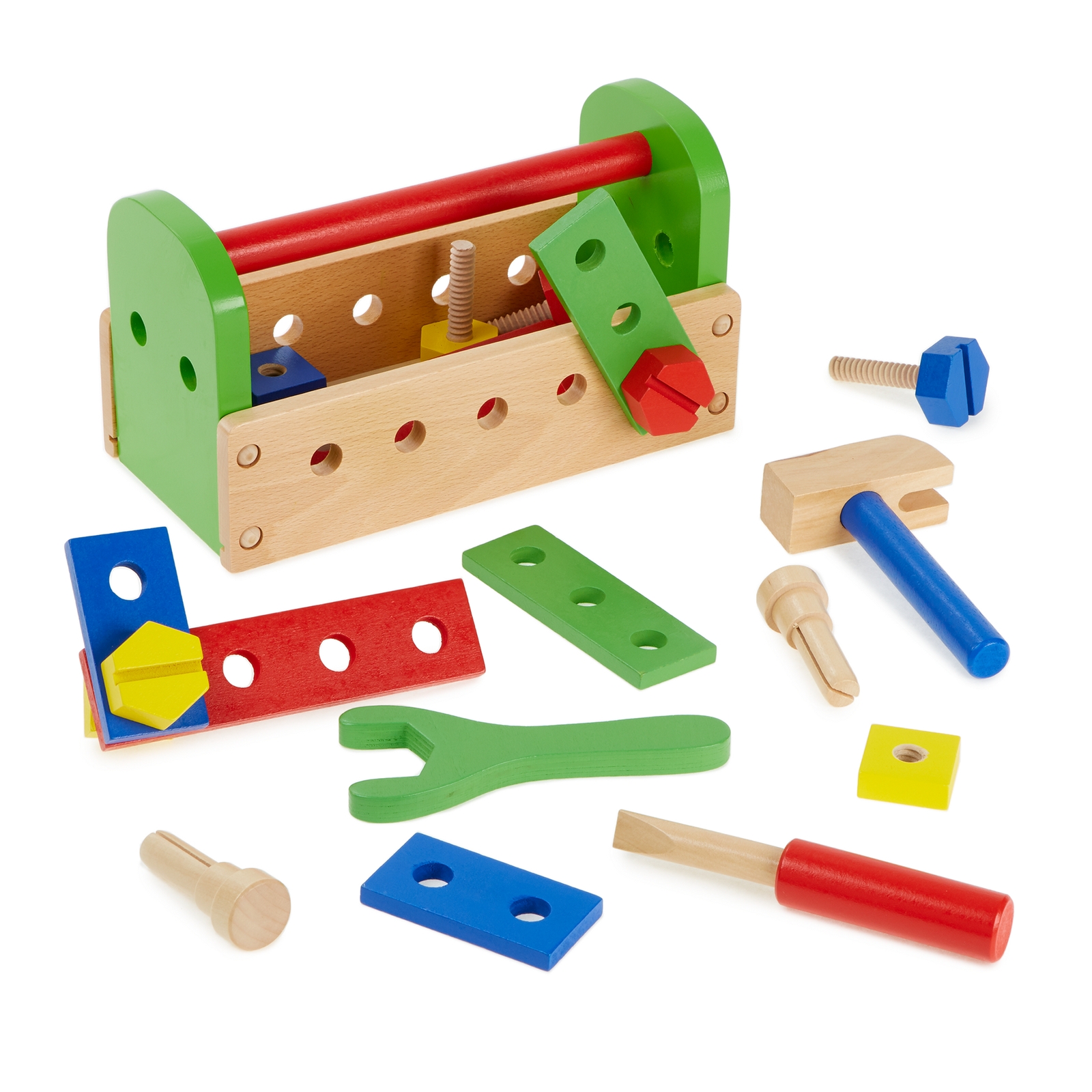 Wooden Construction Role Play Tool Box - Assorted - Set of 24