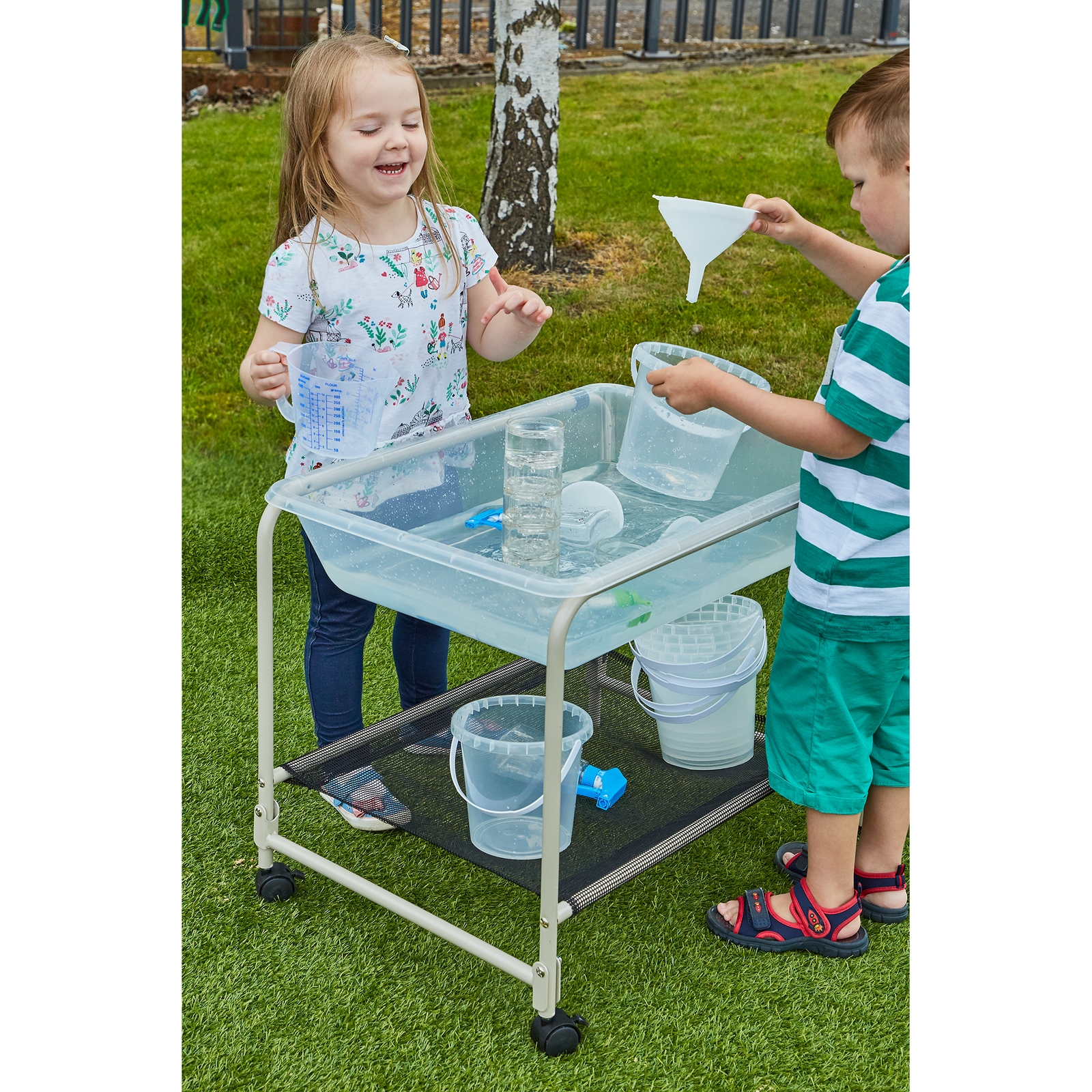 Sand and Water Clear Tray and Stand - Per Set