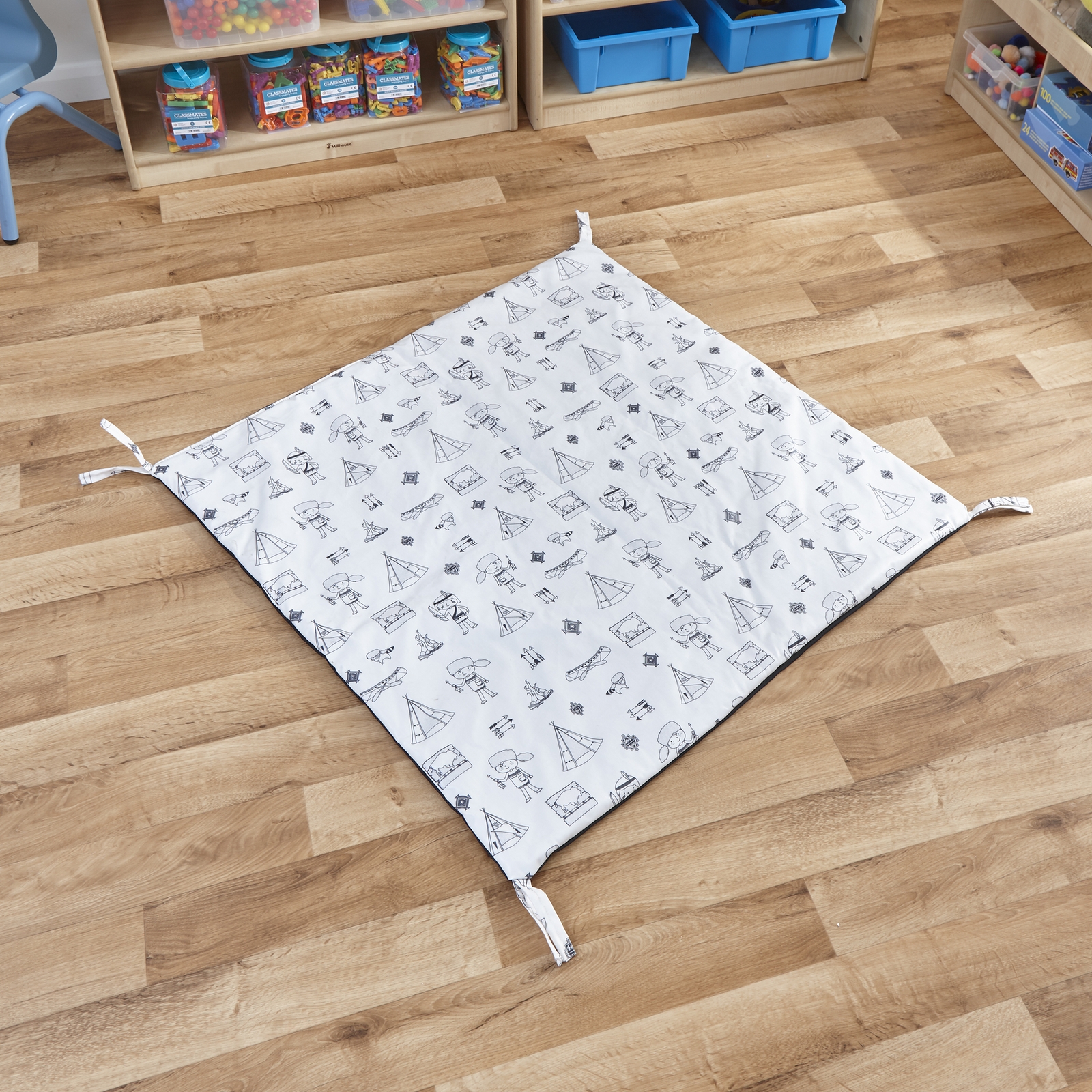 Welcome to My Tribe Wipe Clean Coated Square Floor Mat