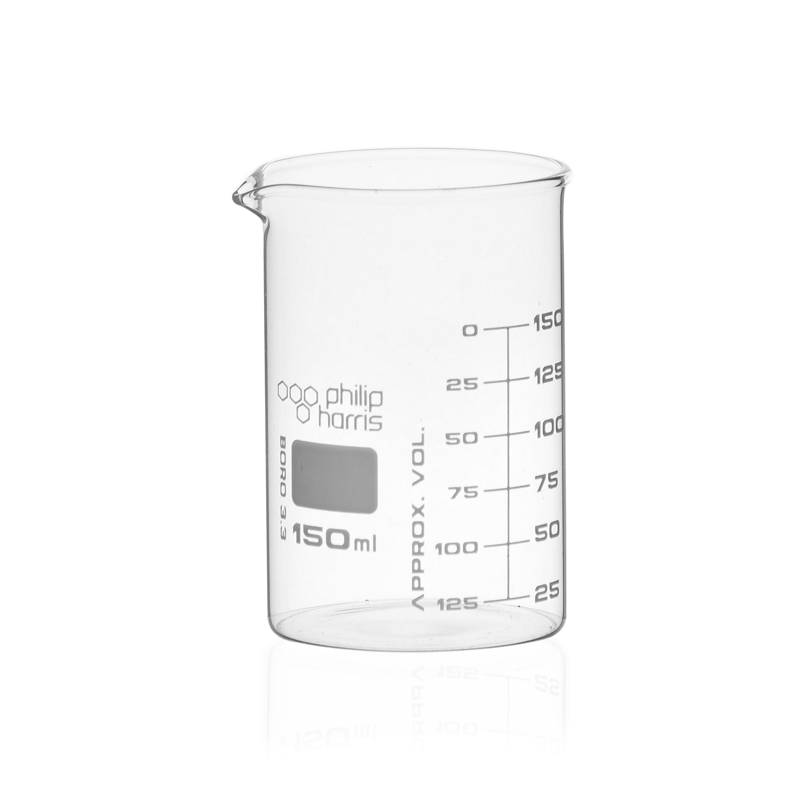 Philip Harris Glass Beaker, Squat Form -150ml - Pack of 12