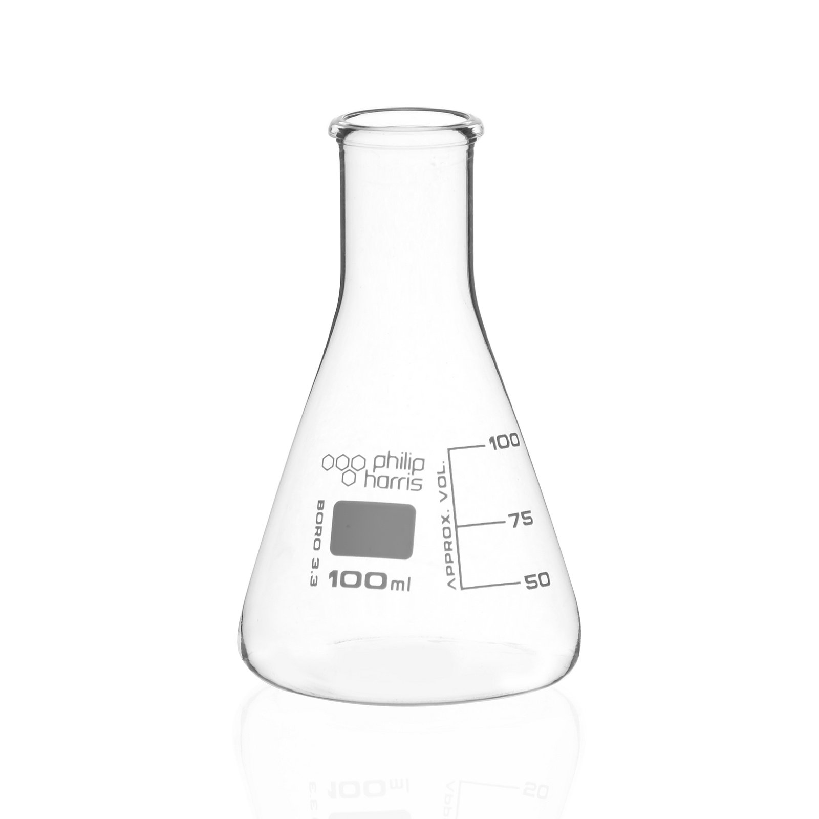 Philip Harris Narrow Mouth Conical Flask - 100ml - Pack of 12