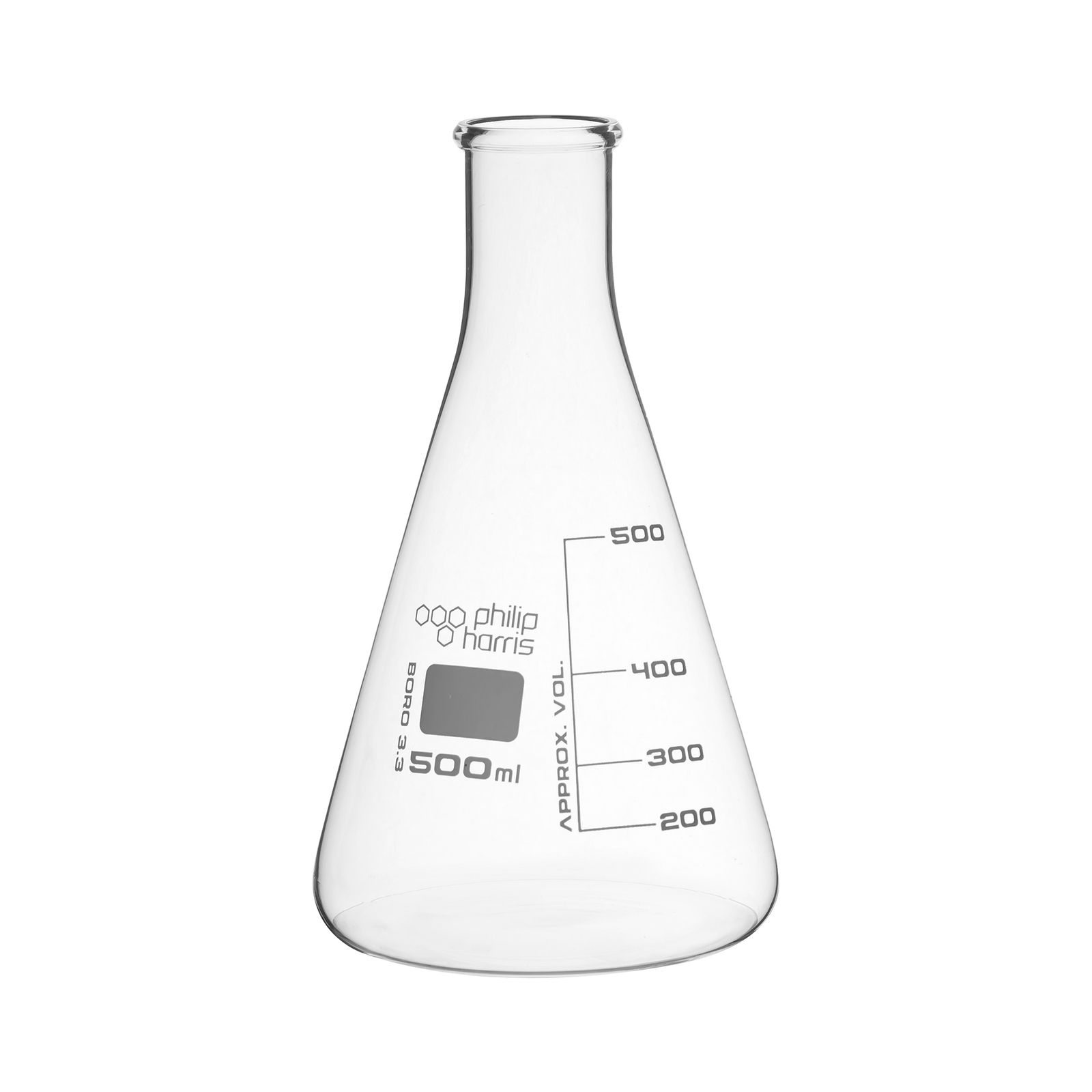 Philip Harris Narrow Mouth Conical Flask - 500ml - Pack of 6