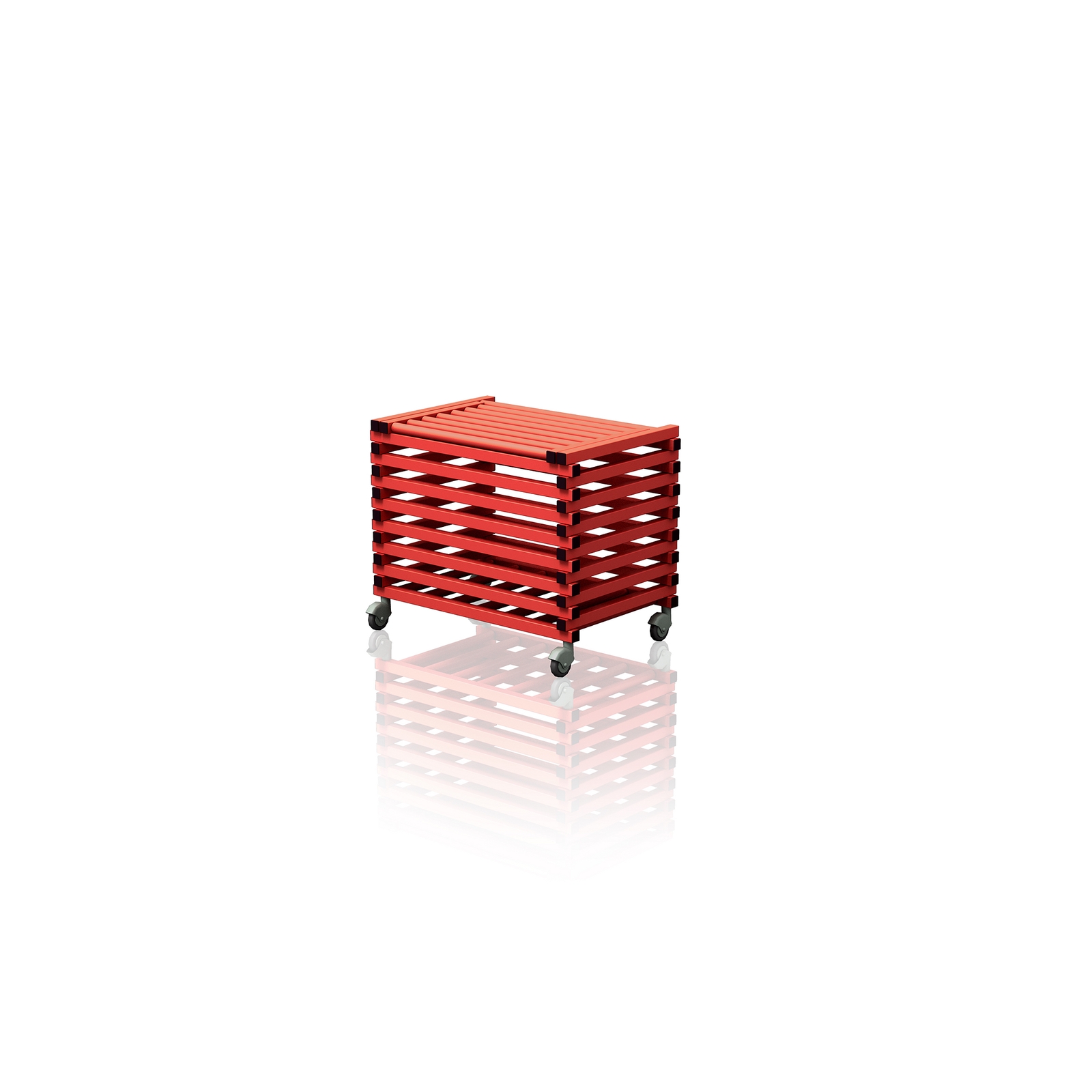 Equipment Trolley With Top Cover Red
