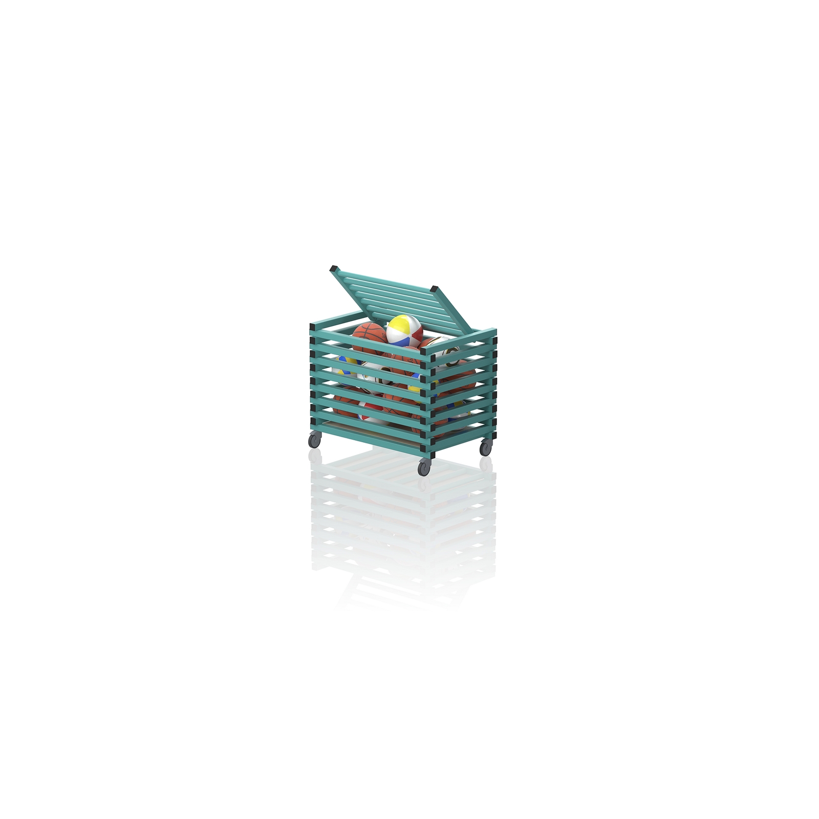 Equipment Trolley With Top Cover Aqua