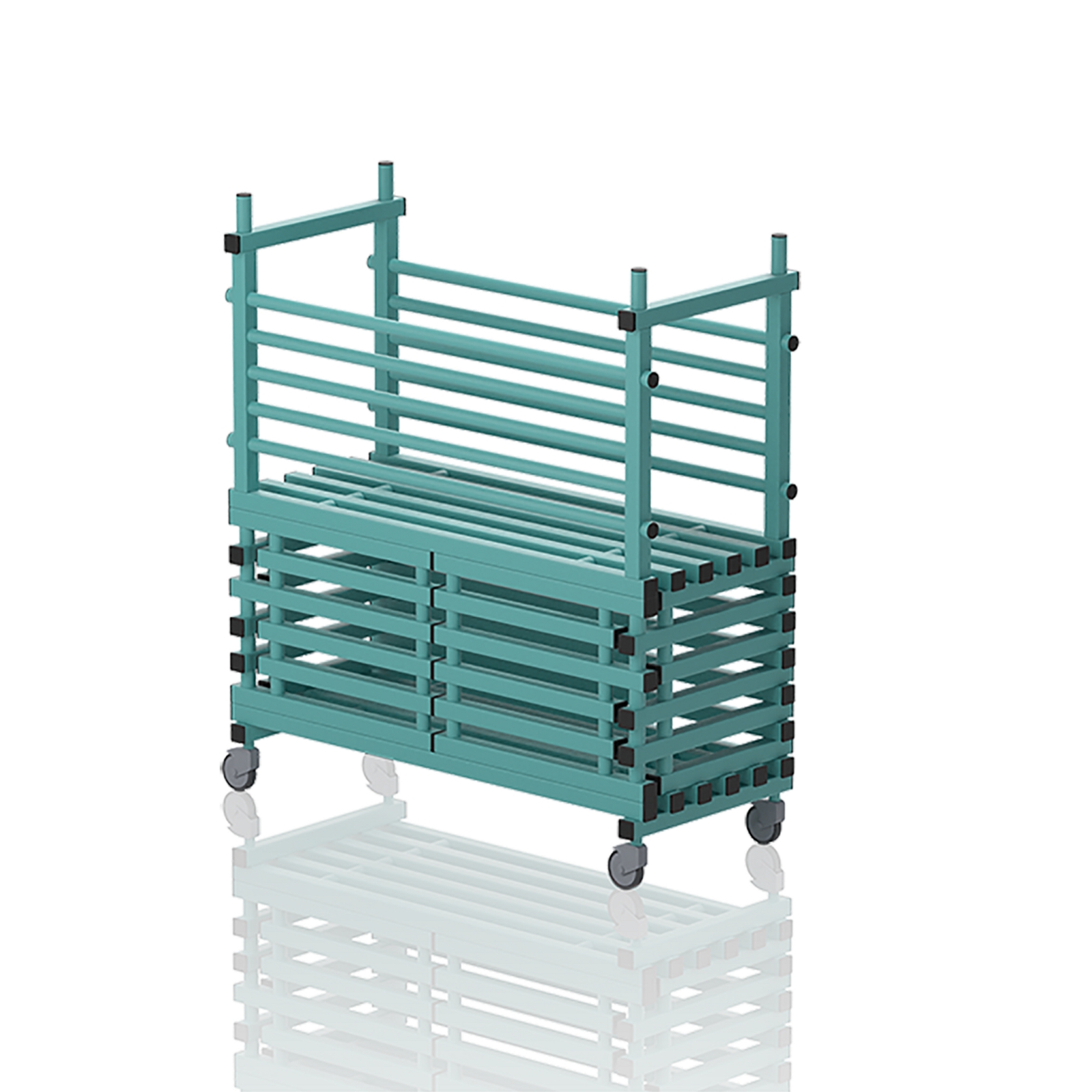 Mobile Storage Unit With Door Aqua