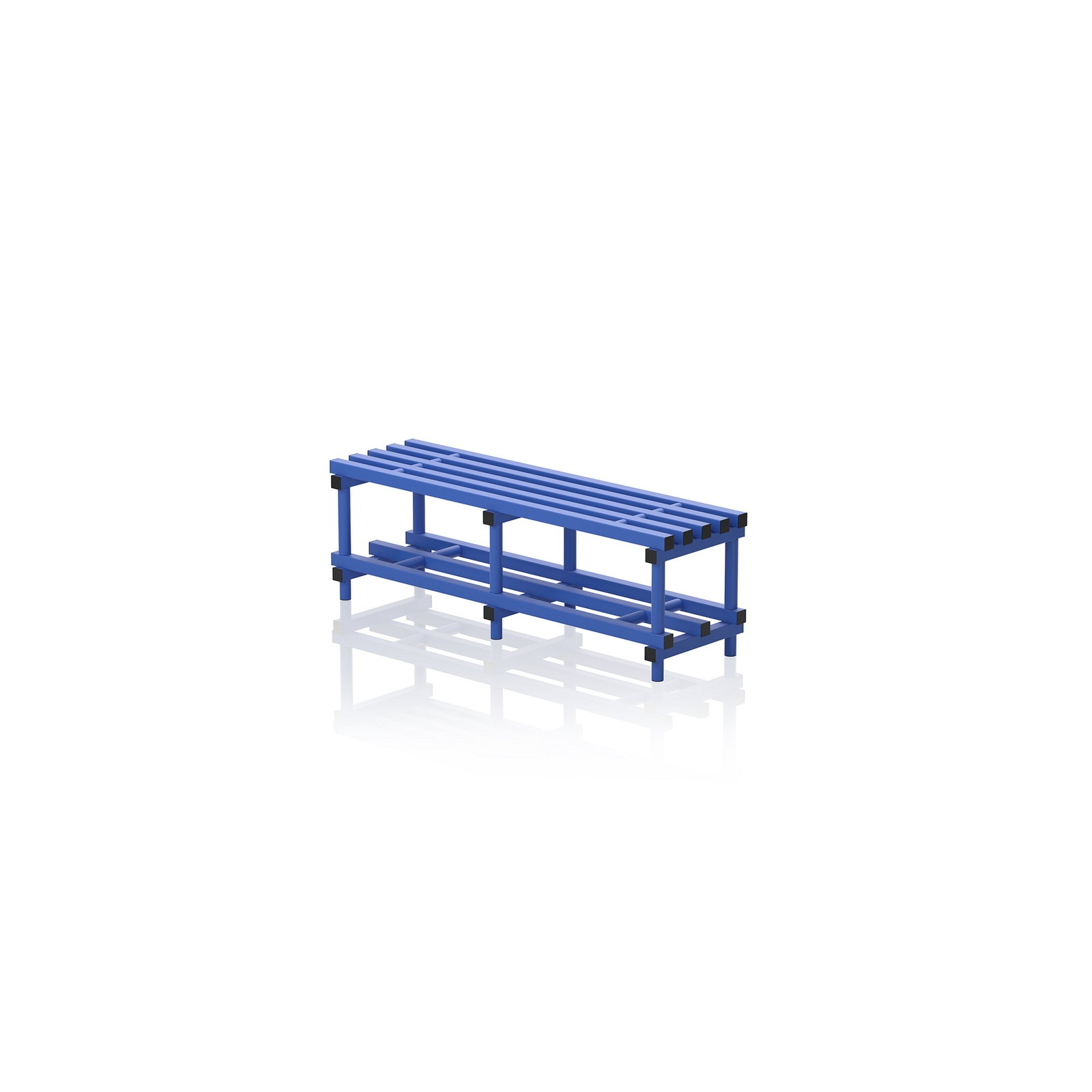 Bench With Bottom Shelf Medium Blue