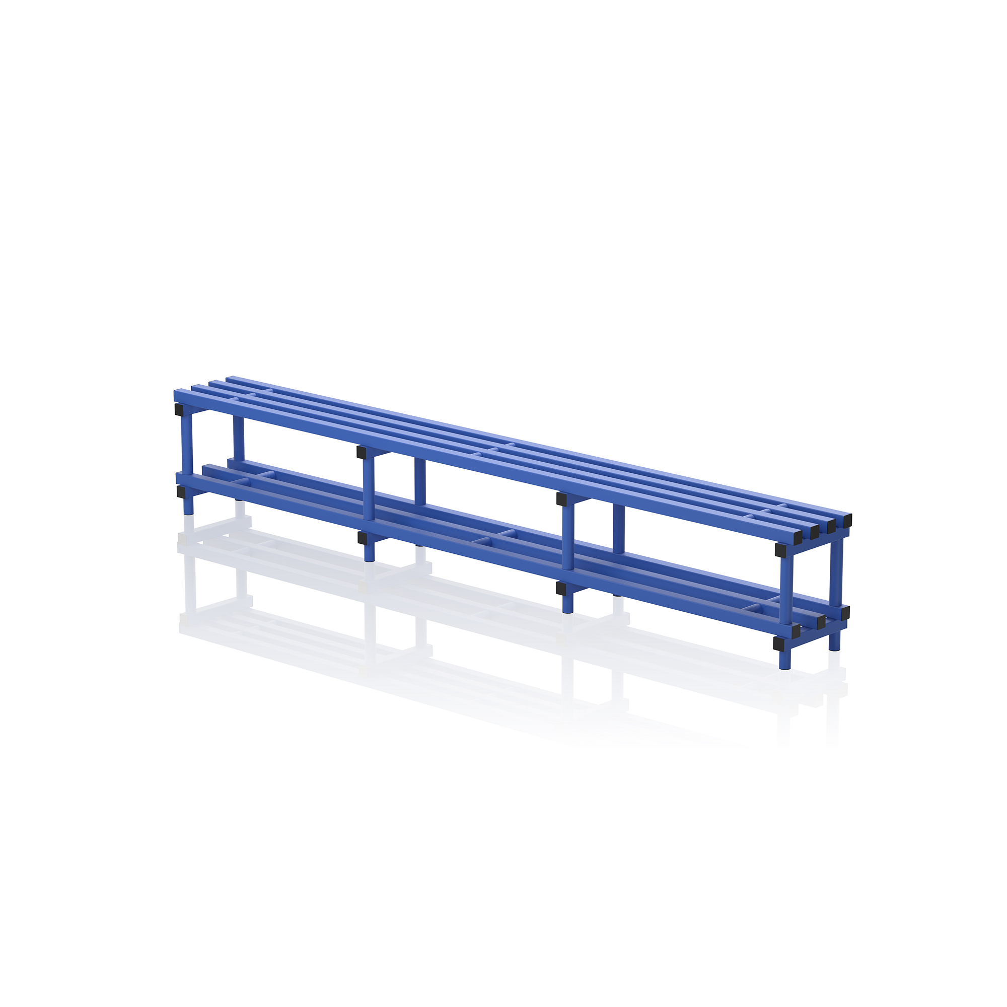 Bench With Bottom Shelf Xlarge Blue Findel International