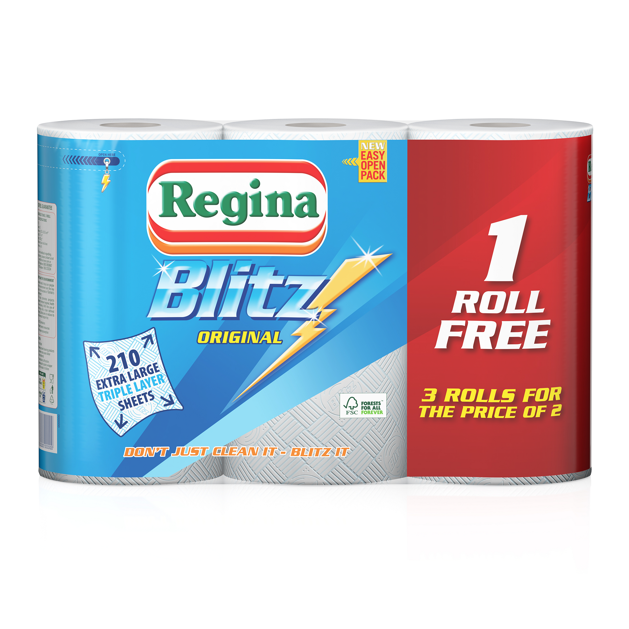 Regina Blitz 3 Ply Kitchen Roll   HE1798482 1425890 GLS CAT P01 