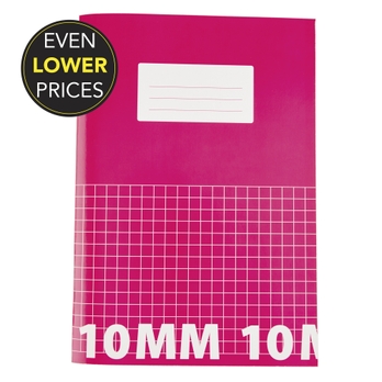 Classmates Pink A4 Tough Cover Exercise Books 80 Page 10mm Squared Pack Of 50 C1799109 Findel International
